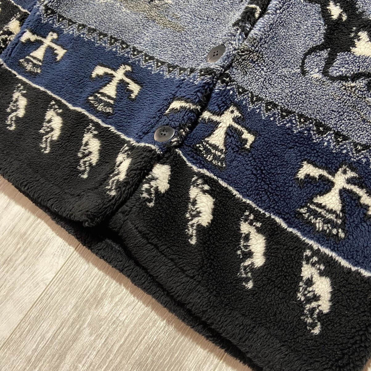 Vintage Vintage 90s Black Mountain AOP Horses Sherpa Fleece Size US L / EU 52-54 / 3 - 6 Thumbnail