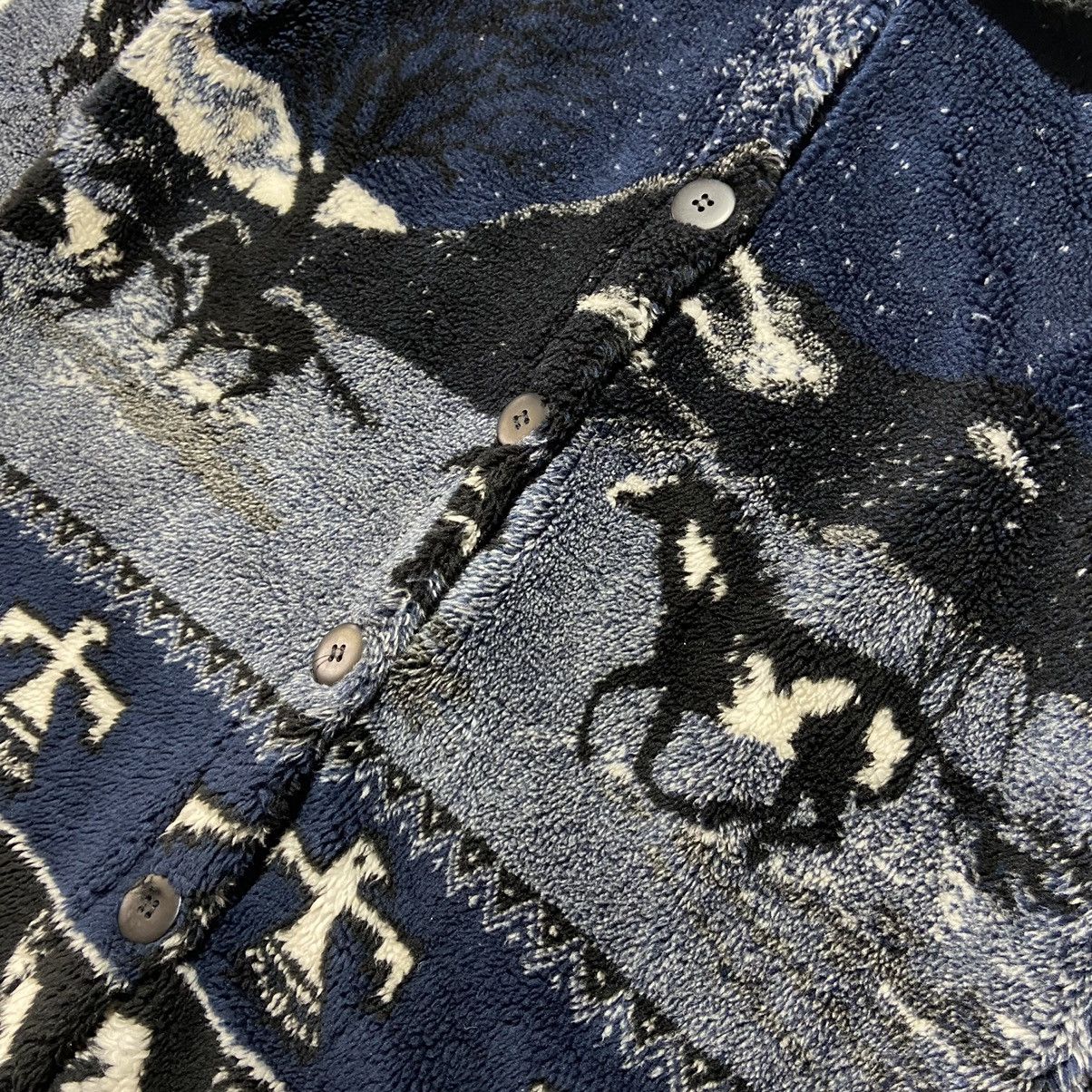 Vintage Vintage 90s Black Mountain AOP Horses Sherpa Fleece Size US L / EU 52-54 / 3 - 5 Thumbnail