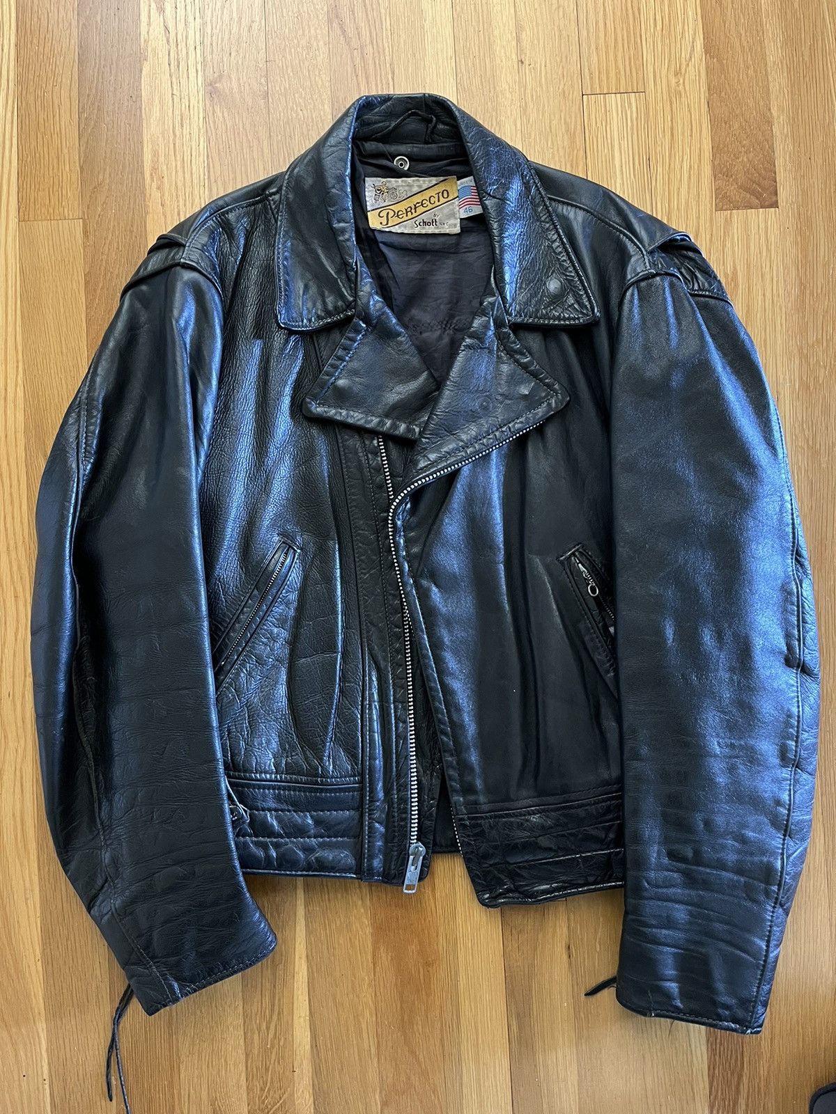 Schott Schott perfecto vintage leather jacket 46 USA Grailed
