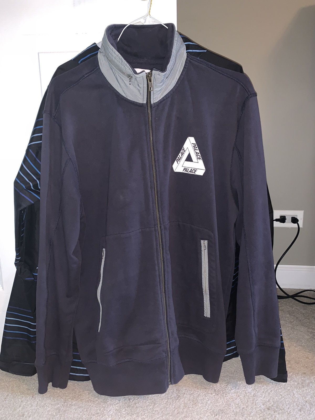 Palace Palace Zyme Shell hoodie jacket Blue/Grey | Grailed