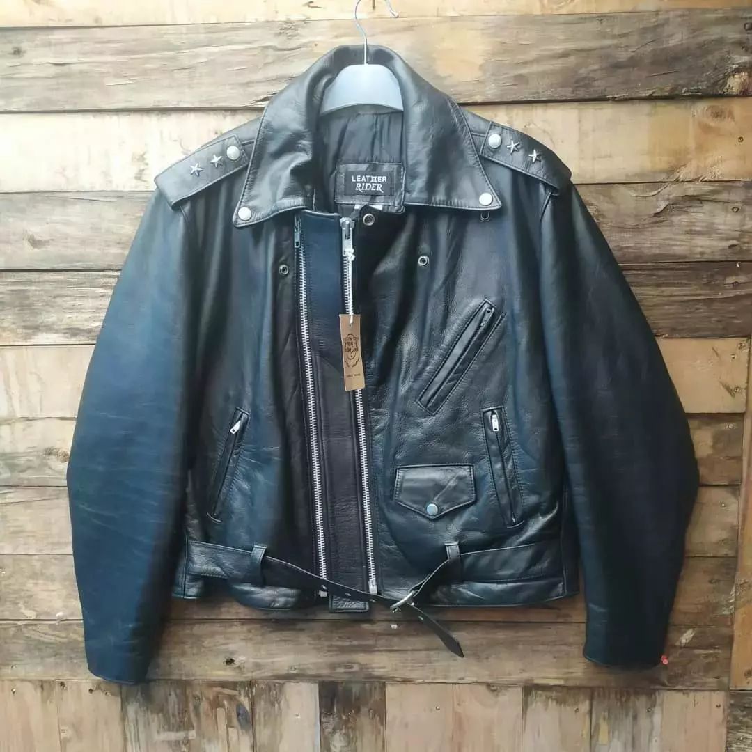 Genuine Leather LEATHER RIDER DOUBLE RIDER RAMONES PERFECTO JACKET ...