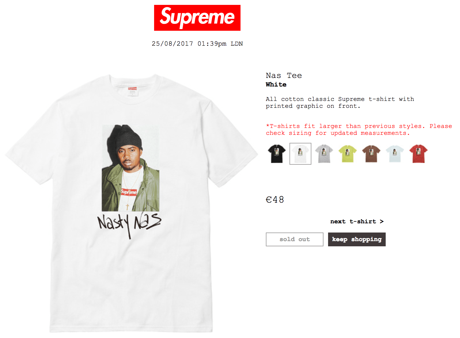 Supreme Nasty Nas Graphic-Print T-Shirt - White for Men