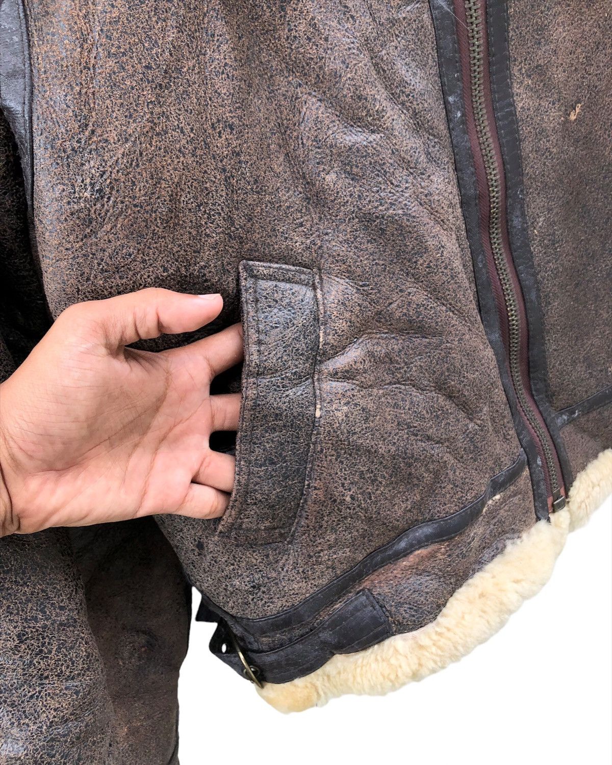 Japanese Brand 🔥Vintage Flying Scotsman B-3 Sherpa Leather Jacket Size US L / EU 52-54 / 3 - 10 Thumbnail