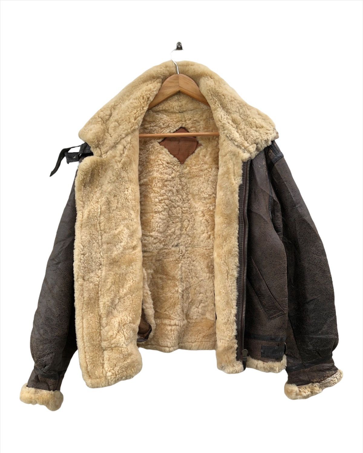 Japanese Brand 🔥Vintage Flying Scotsman B-3 Sherpa Leather Jacket Size US L / EU 52-54 / 3 - 4 Thumbnail