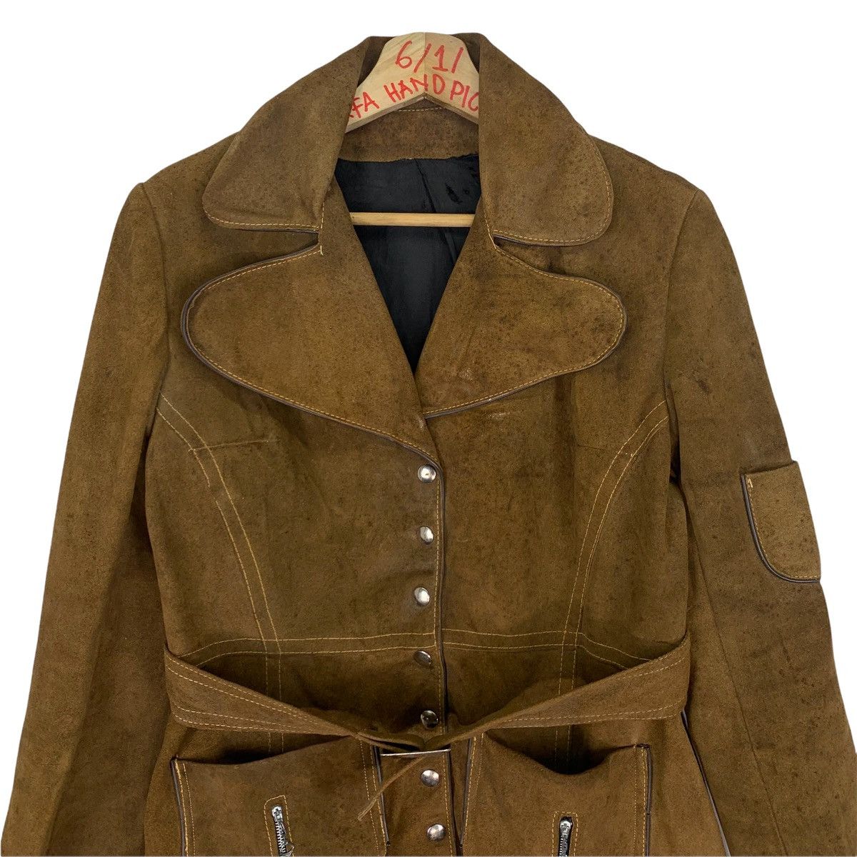 Leather Vintage Leather Trench Jacket Size US M / EU 48-50 / 2 - 2 Thumbnail