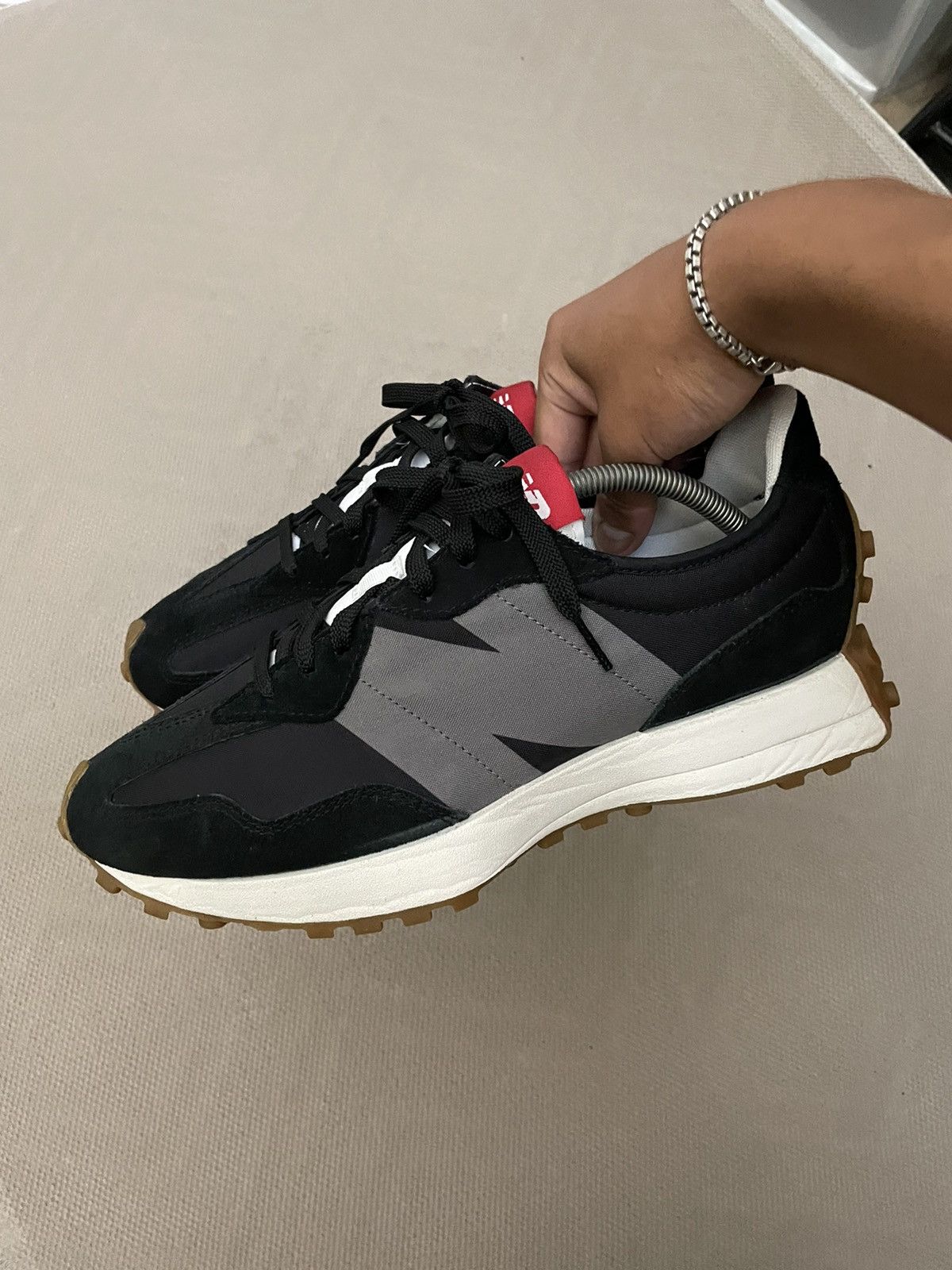 New Balance New Balance 327 Black Gum Sole Grailed