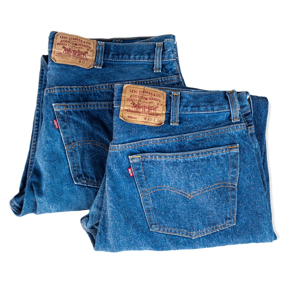 Vintage 80's Levi's 501xx Jeans Made in USA 42x34 2 Pair Lot