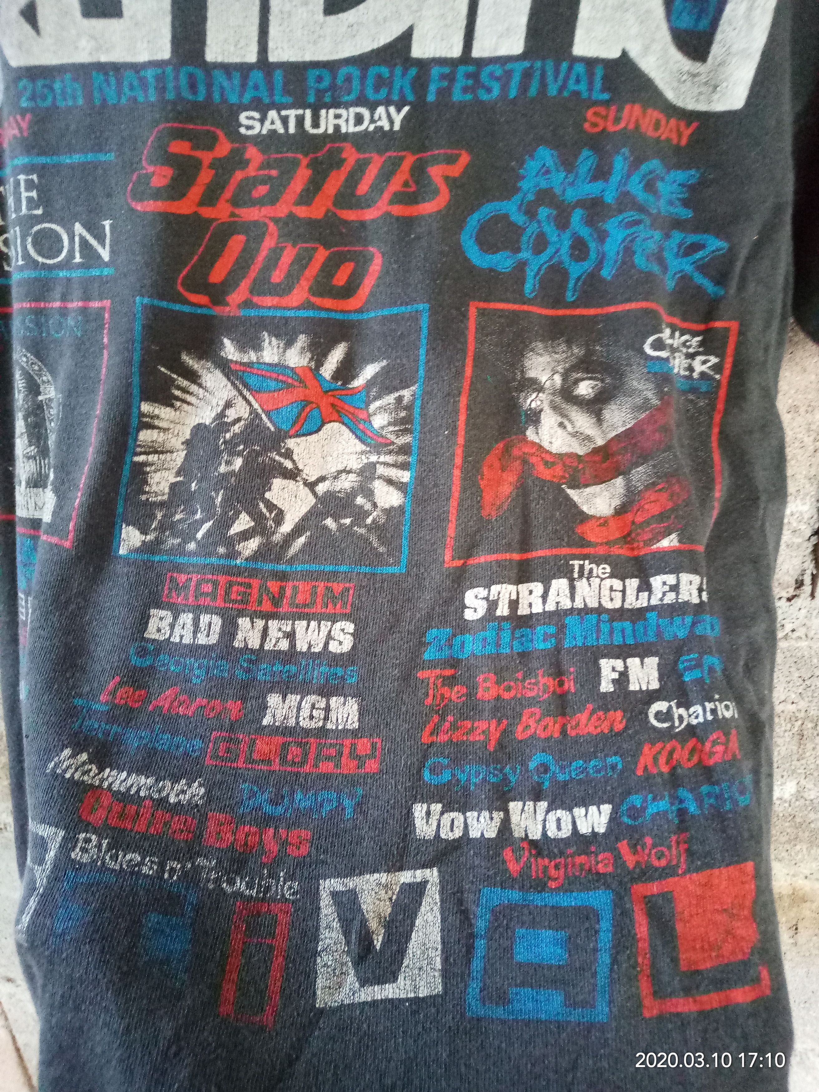 Band Tees Vintage 80s Reading Festival Status Quo Alice Cooper Size US L / EU 52-54 / 3 - 7 Thumbnail