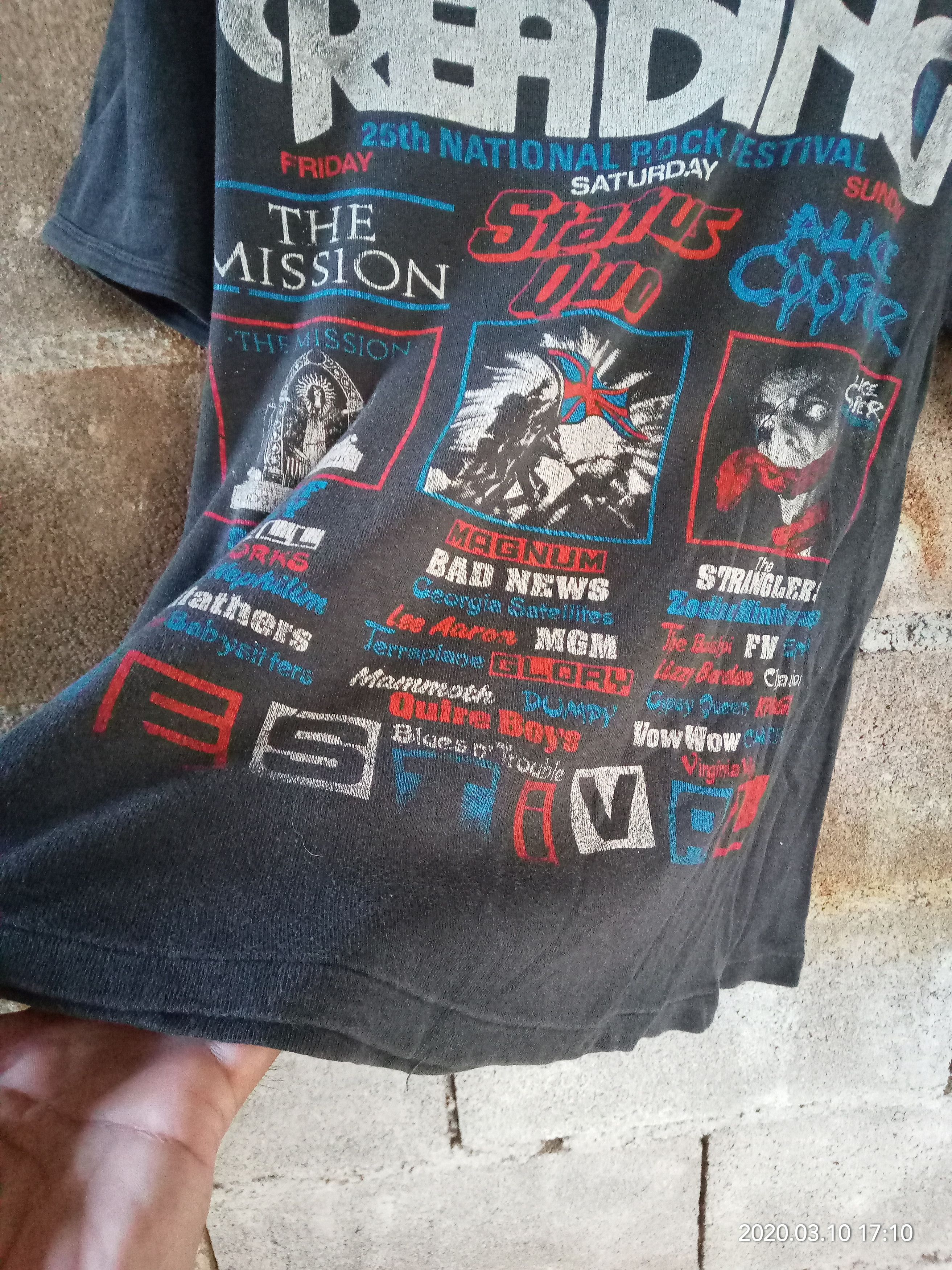 Band Tees Vintage 80s Reading Festival Status Quo Alice Cooper Size US L / EU 52-54 / 3 - 5 Thumbnail