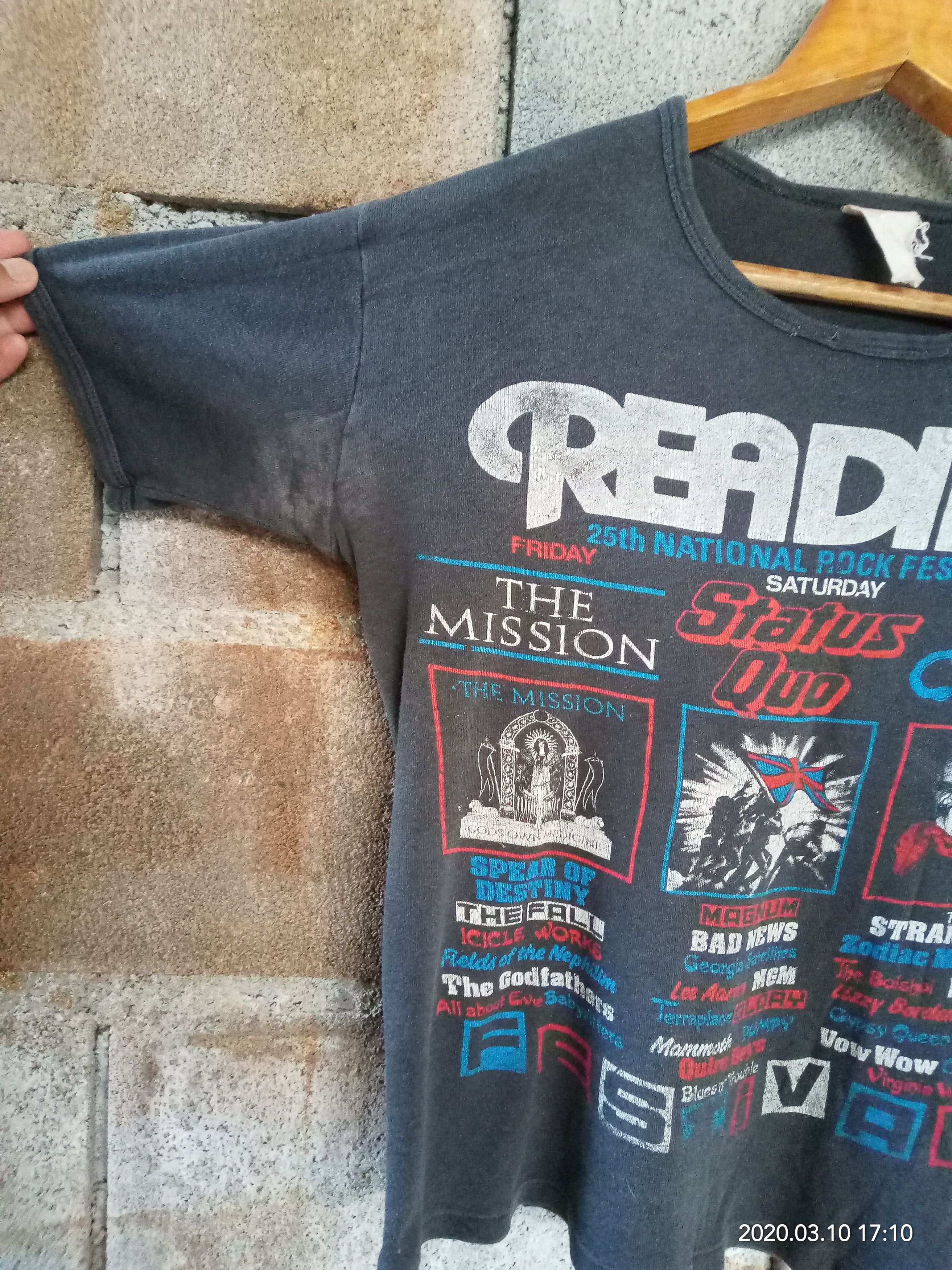 Band Tees Vintage 80s Reading Festival Status Quo Alice Cooper Size US L / EU 52-54 / 3 - 6 Thumbnail