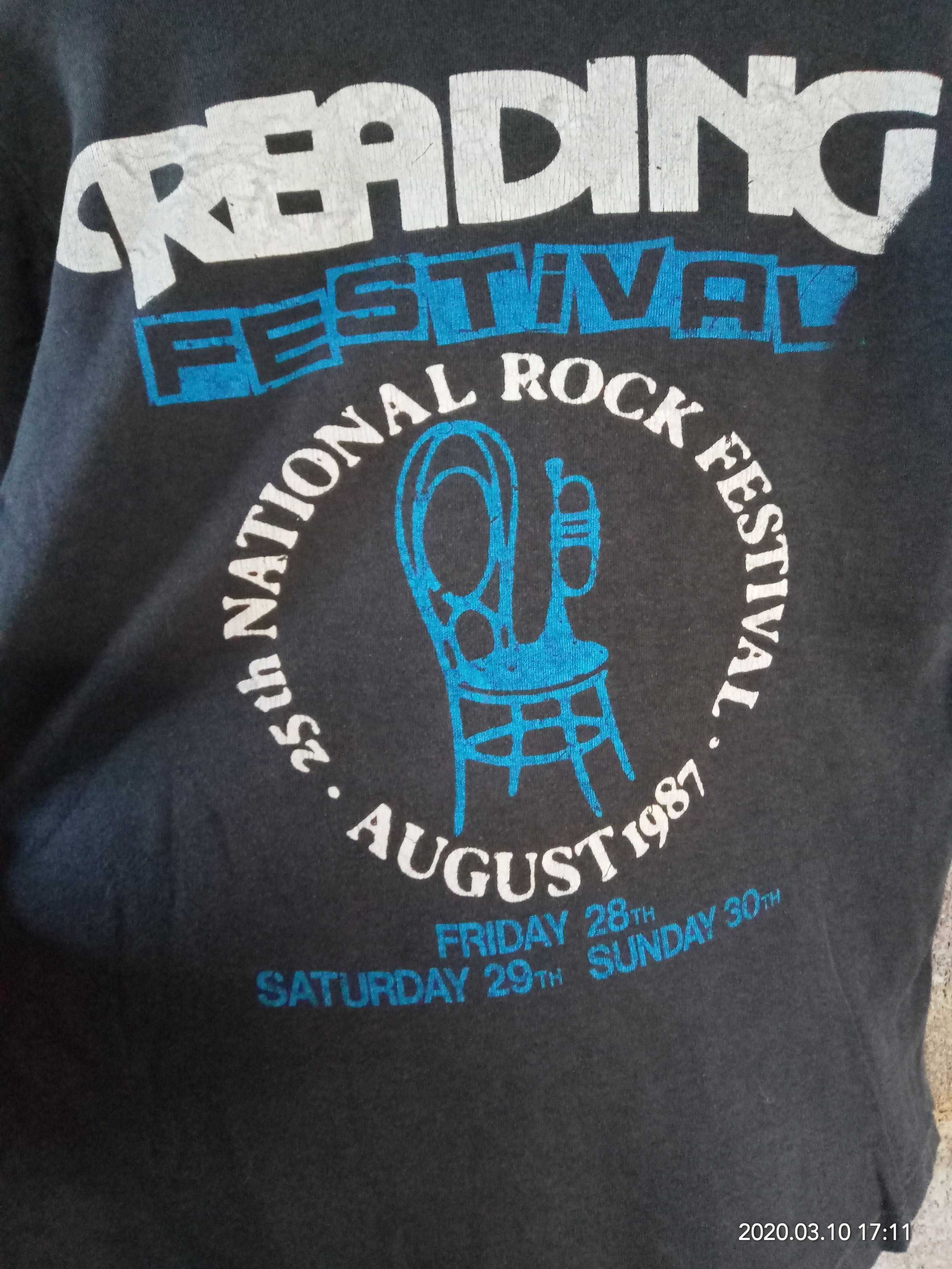 Band Tees Vintage 80s Reading Festival Status Quo Alice Cooper Size US L / EU 52-54 / 3 - 9 Thumbnail