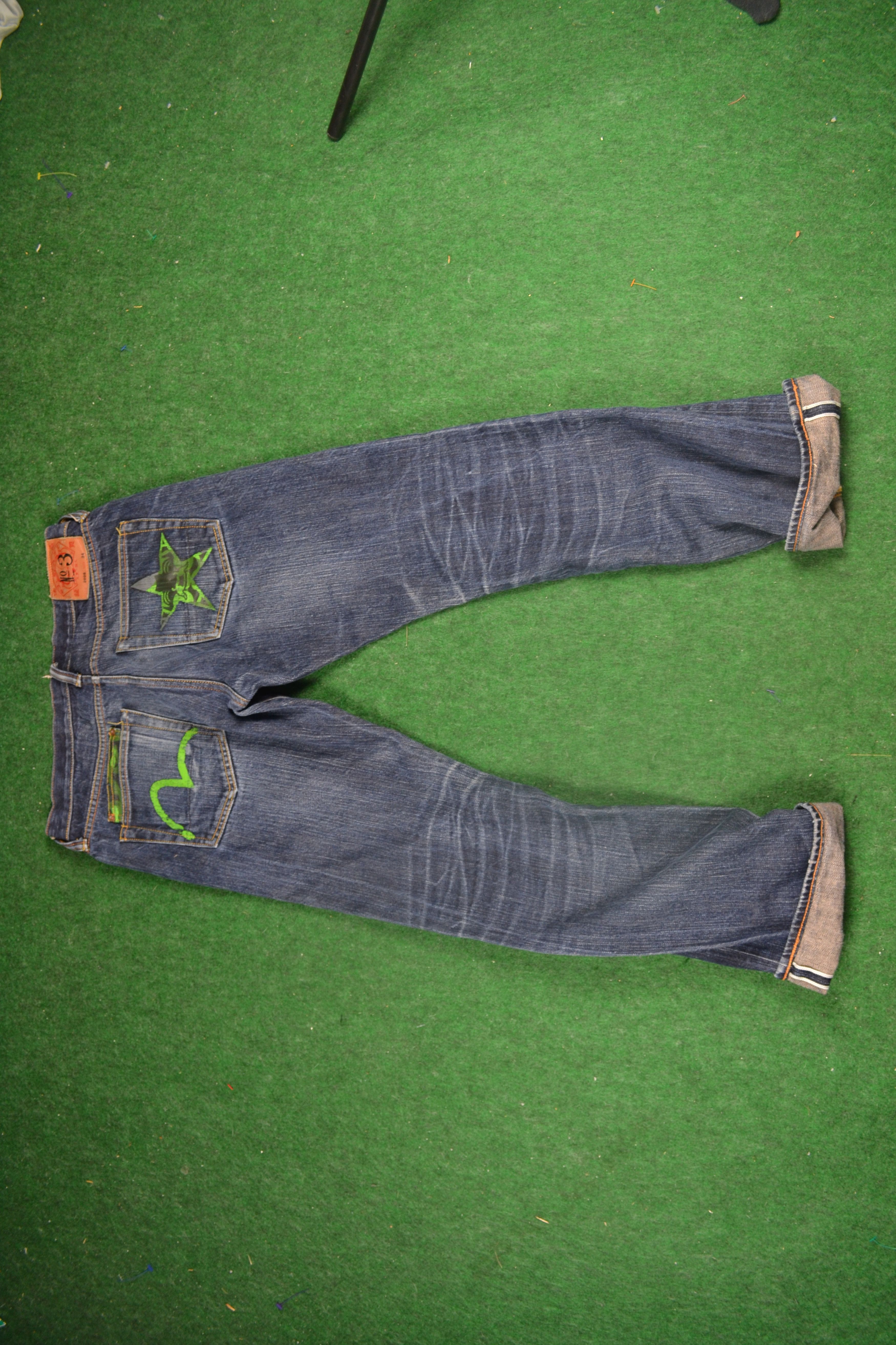 Evisu Evisu Selvedge Raw Japanese Denim Green Buddha Jeans 90s Grailed