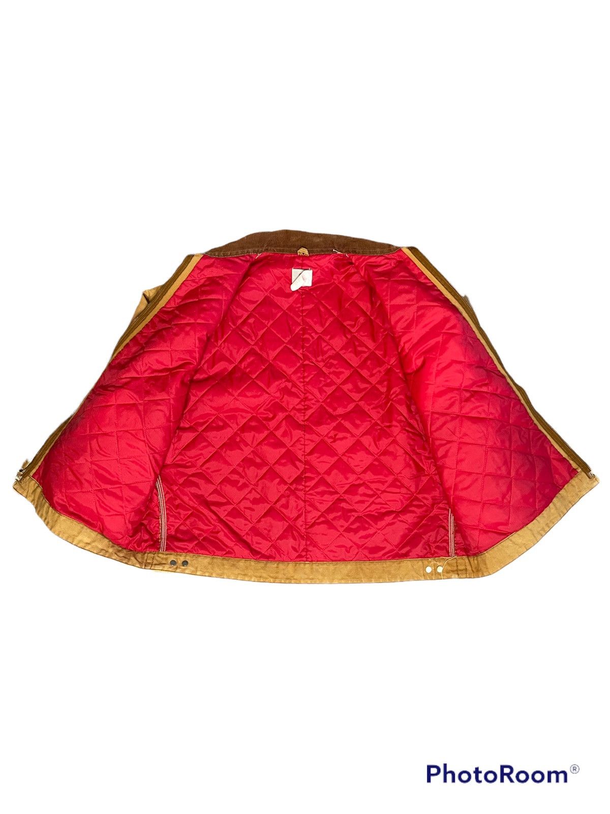 Carhartt × Carhartt Wip × Vintage Vintage 90s Carhartt Detroit Red-Quilt-Lined Workwear Jacket Size US L / EU 52-54 / 3 - 3 Thumbnail