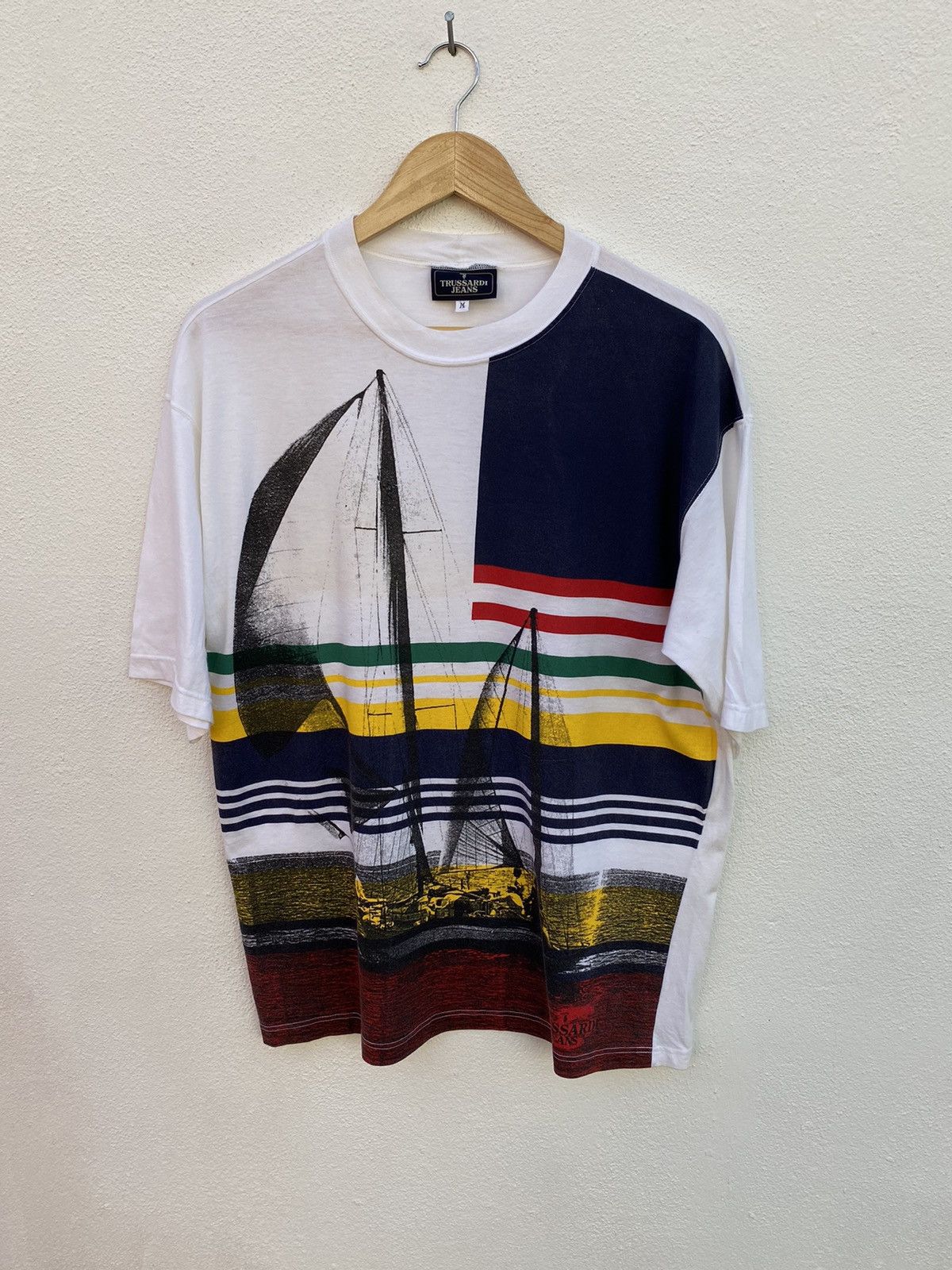 Trussardi jeans overprint designer t shirt