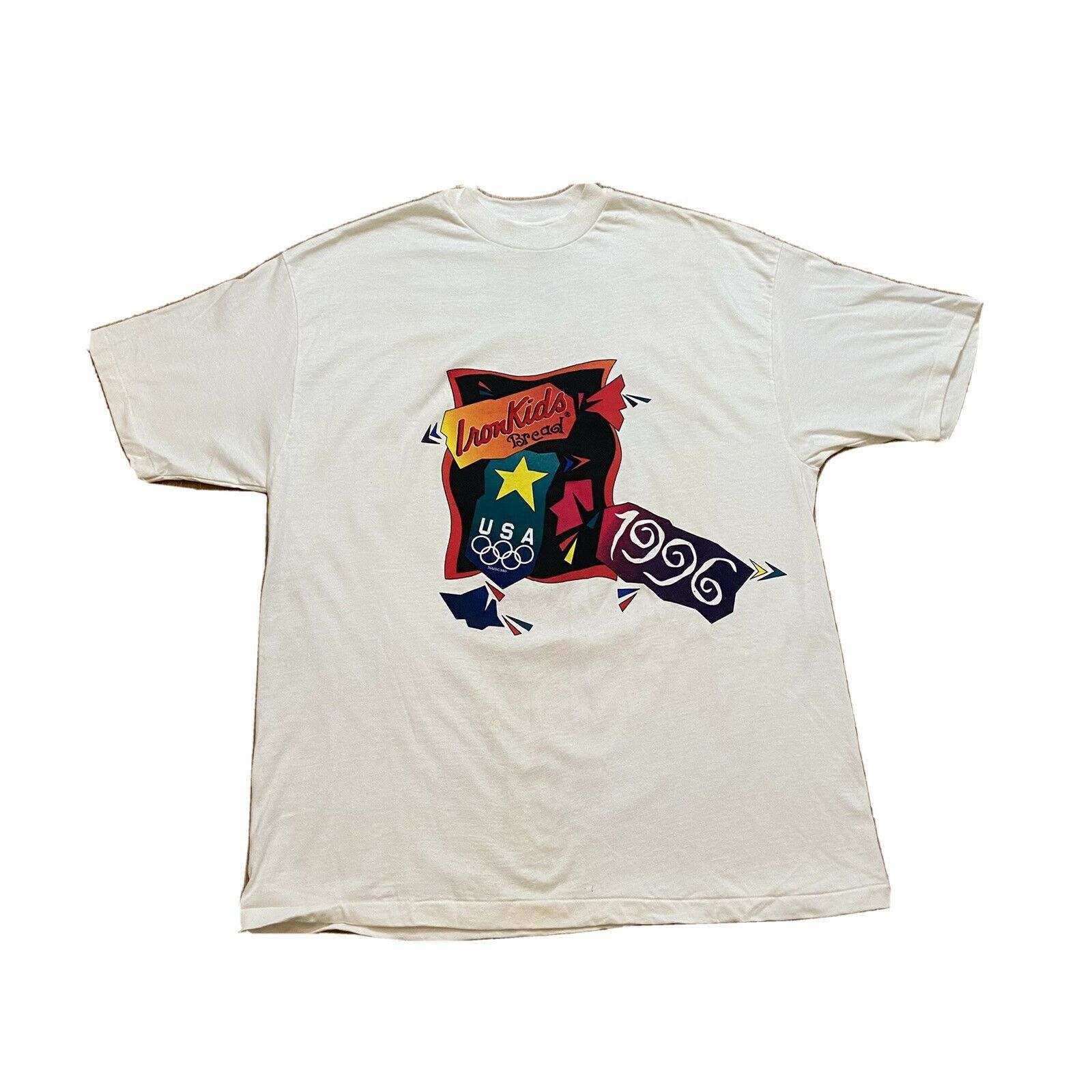 Hanes Vintage Iron Kids Bread 1996 Olympics White TShirt Grailed