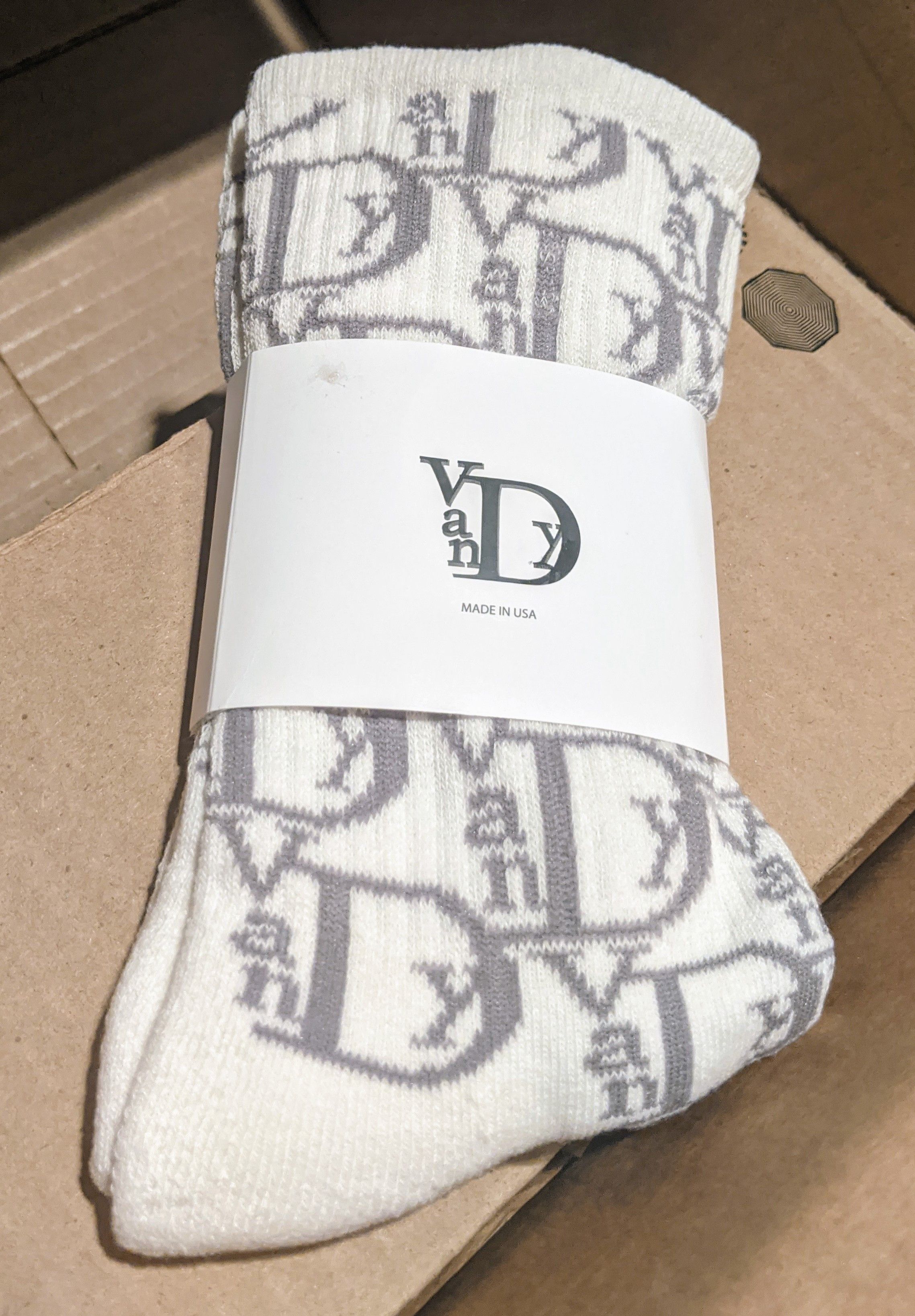 Vandy The Pink Vandy the pink Vior summer socks white grey Size ONE SIZE - 1 Thumbnail