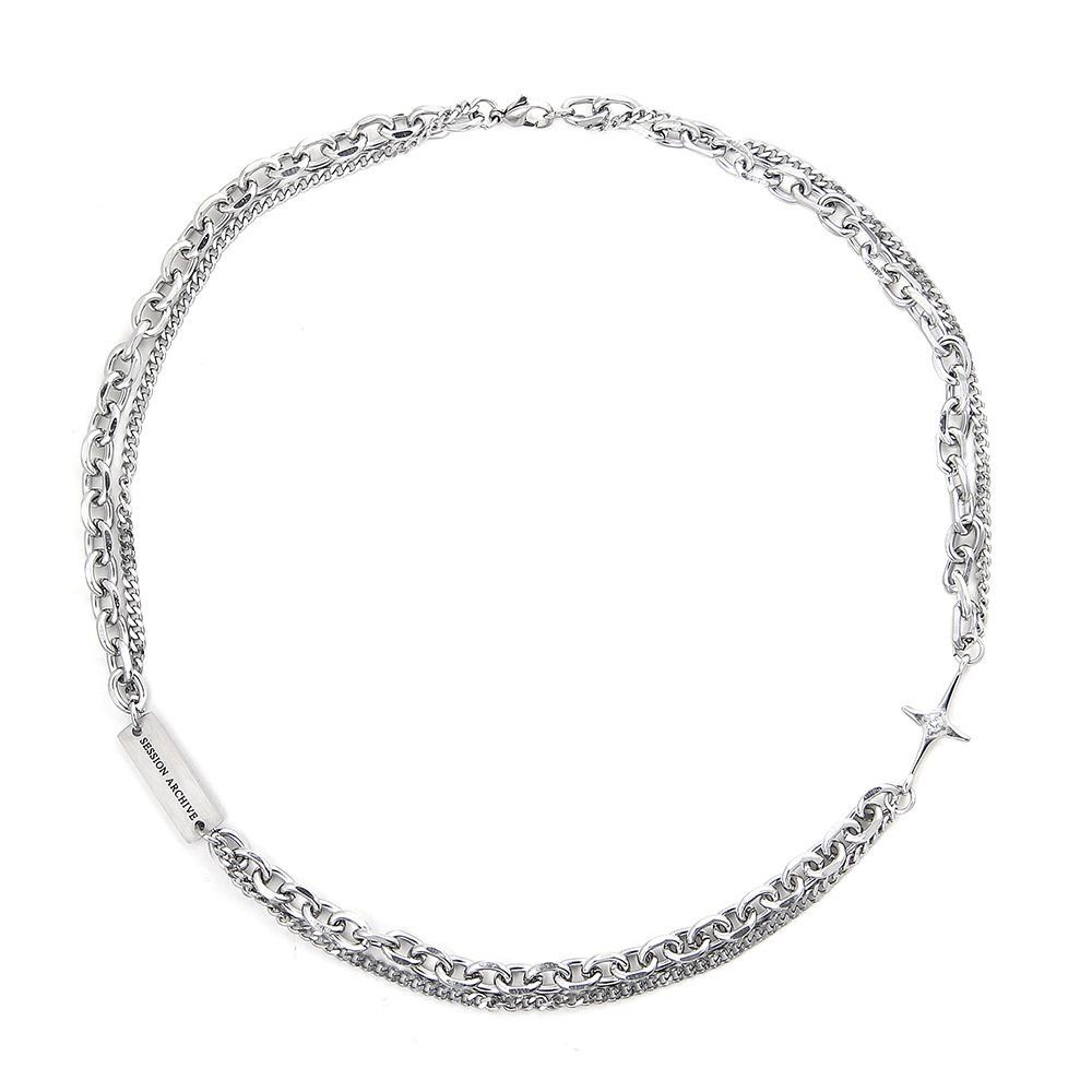 Jewelry × Vintage Splicing quadrangular double-layer clavicle chain Size ONE SIZE - 3 Thumbnail