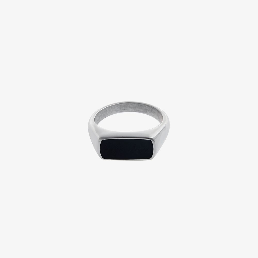 Jewelry × Vintage Fashion Black Square Men's Ring Size ONE SIZE - 1 Thumbnail