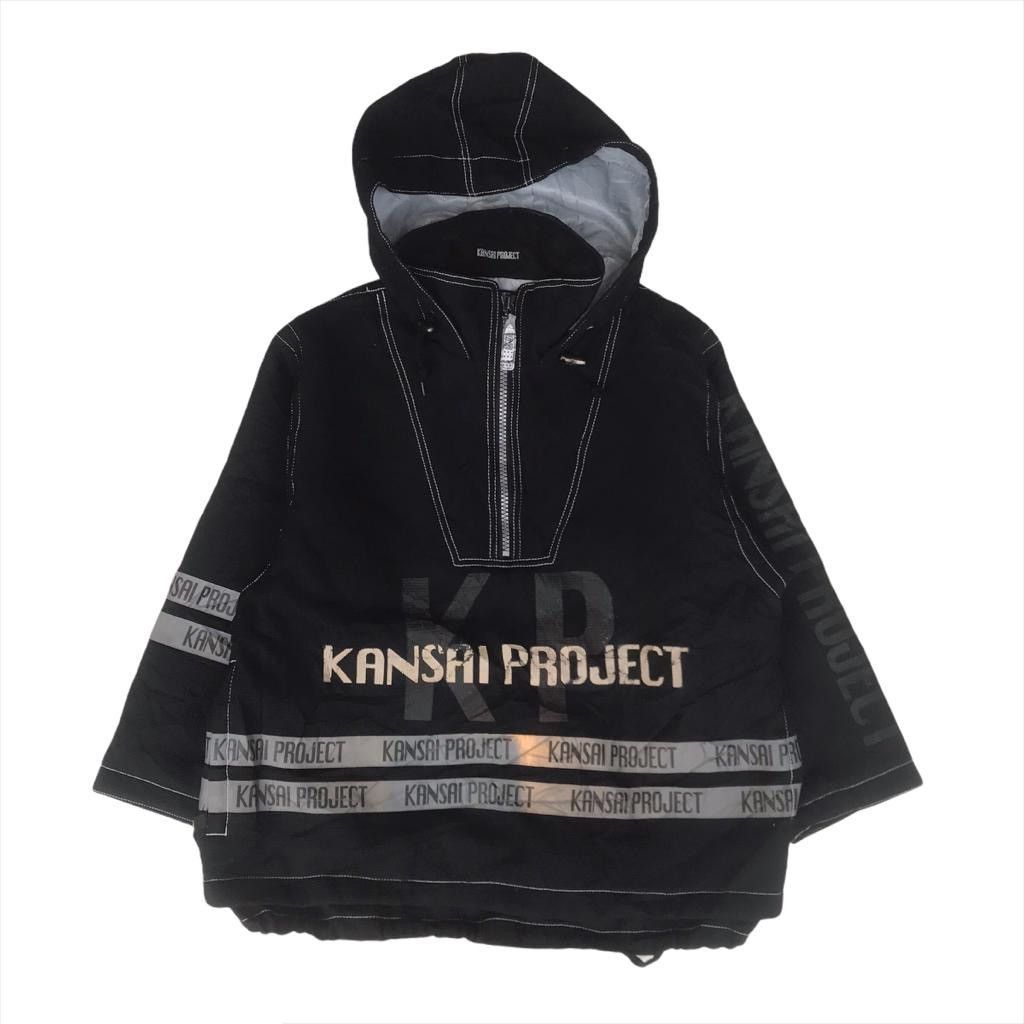 Japanese Brand 🤝OFFER🤝Kansai Yamamoto Reflective Logo Tape Half Zip  Jacket | Grailed