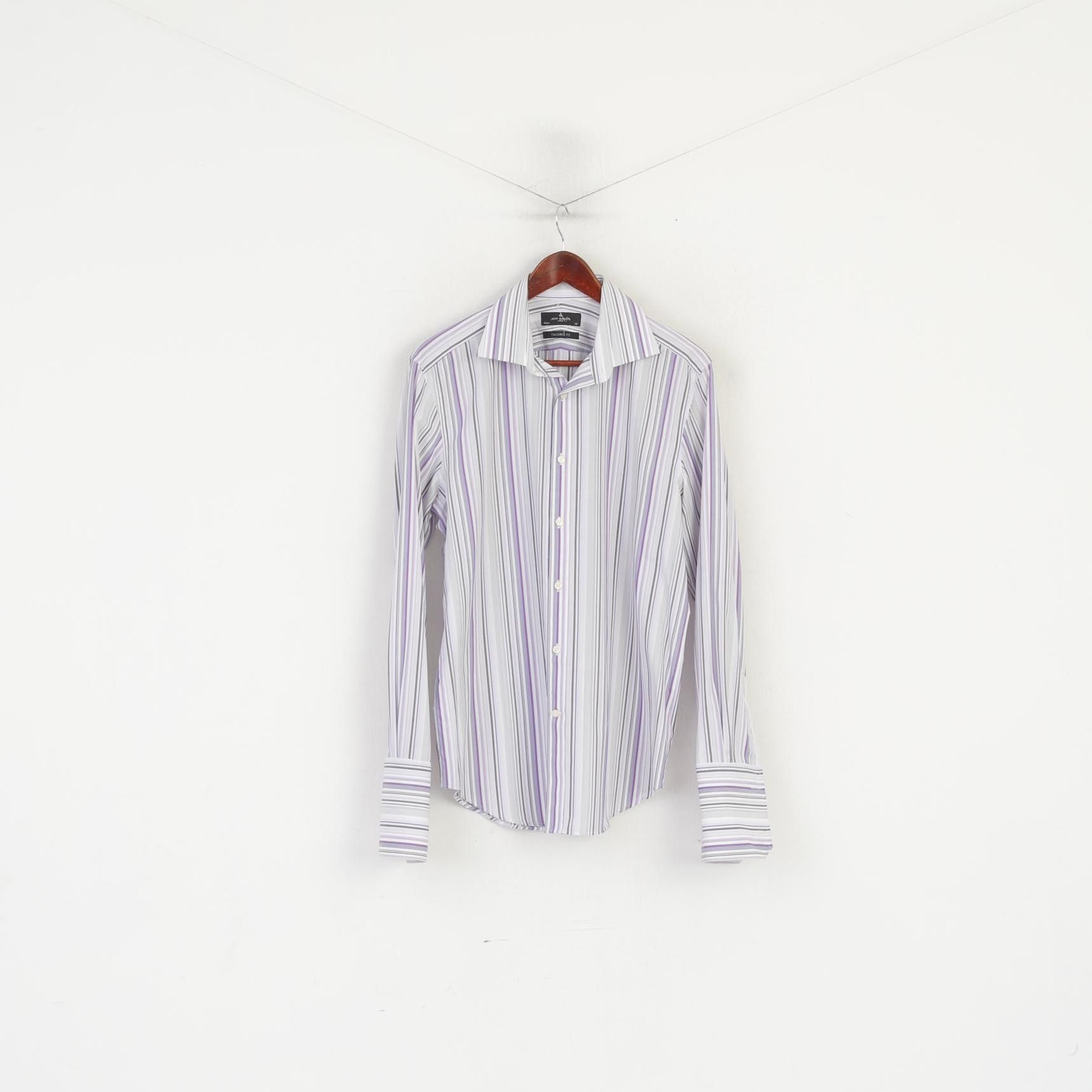Jeff Banks Jeff Banks Men 16 41 M Formal Shirt Purple Striped 8665 Size US M / EU 48-50 / 2 - 1 Thumbnail