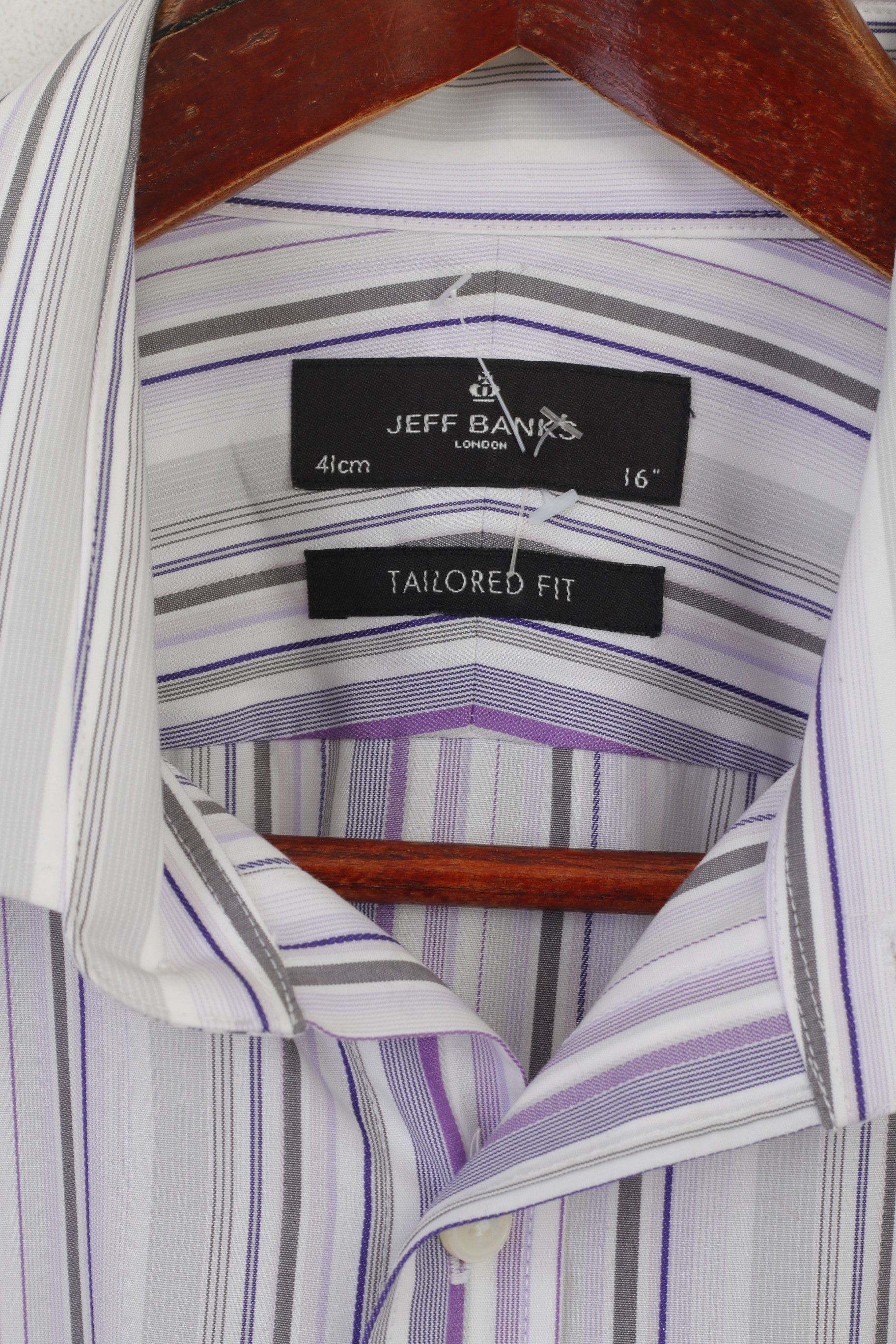 Jeff Banks Jeff Banks Men 16 41 M Formal Shirt Purple Striped 8665 Size US M / EU 48-50 / 2 - 4 Thumbnail