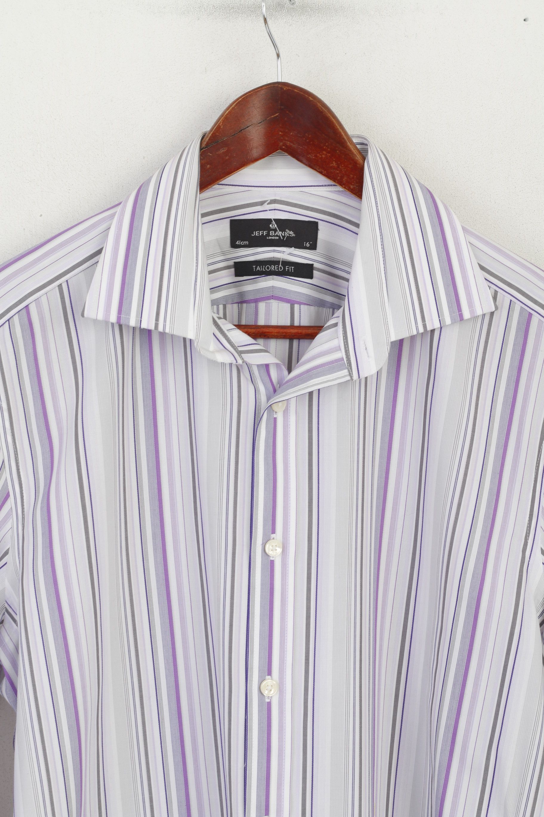 Jeff Banks Jeff Banks Men 16 41 M Formal Shirt Purple Striped 8665 Size US M / EU 48-50 / 2 - 2 Thumbnail