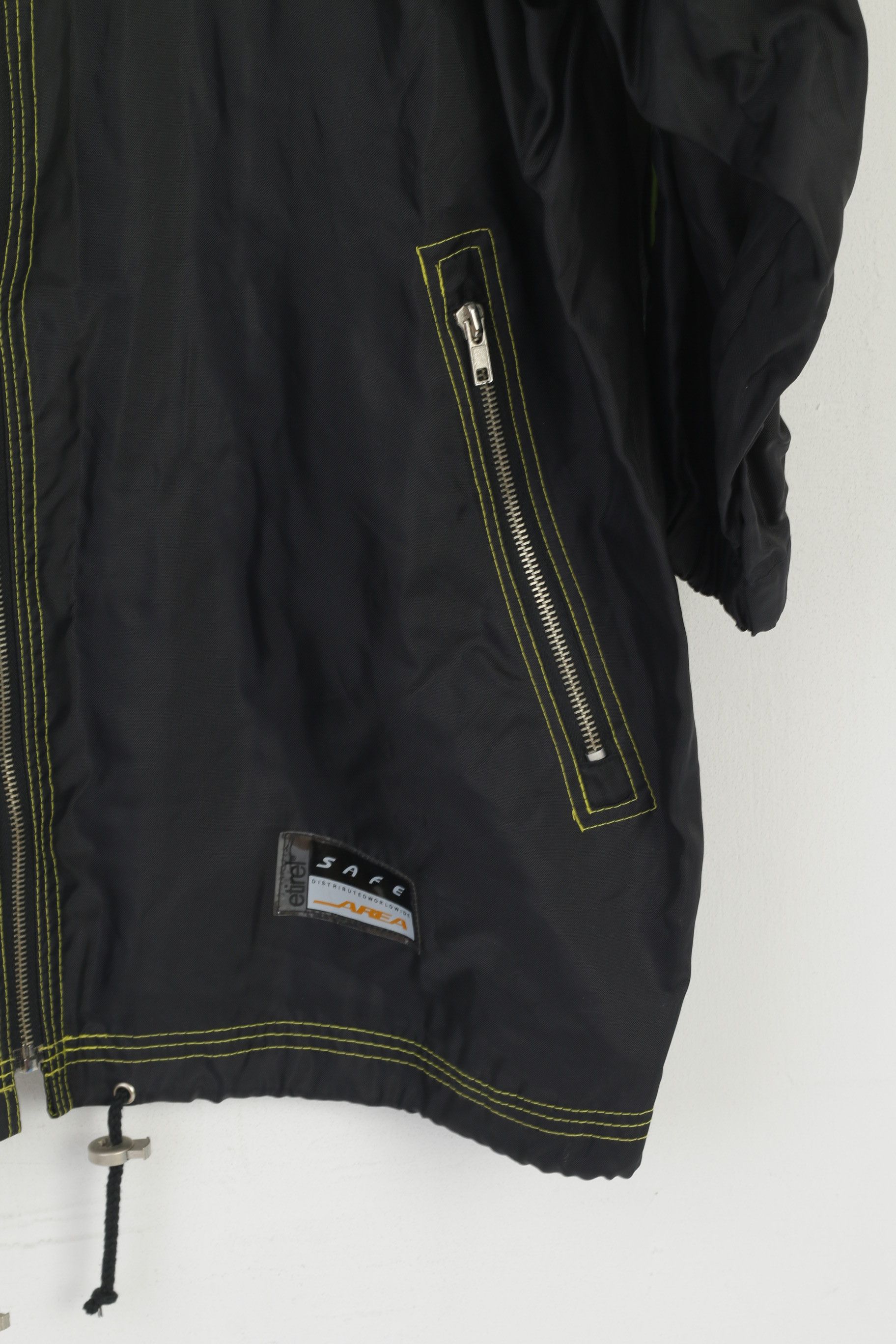 Vintage Etirel Men L Long Jacket Black Nylon Waterproof Retro 8658 Size US L / EU 52-54 / 3 - 3 Thumbnail