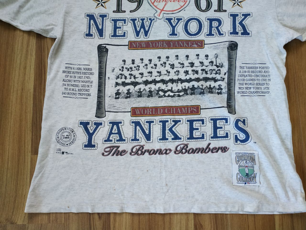 MLB Vintage New York Yankees 1993/61's Would Champions T Shirt Size US XL / EU 56 / 4 - 4 Thumbnail