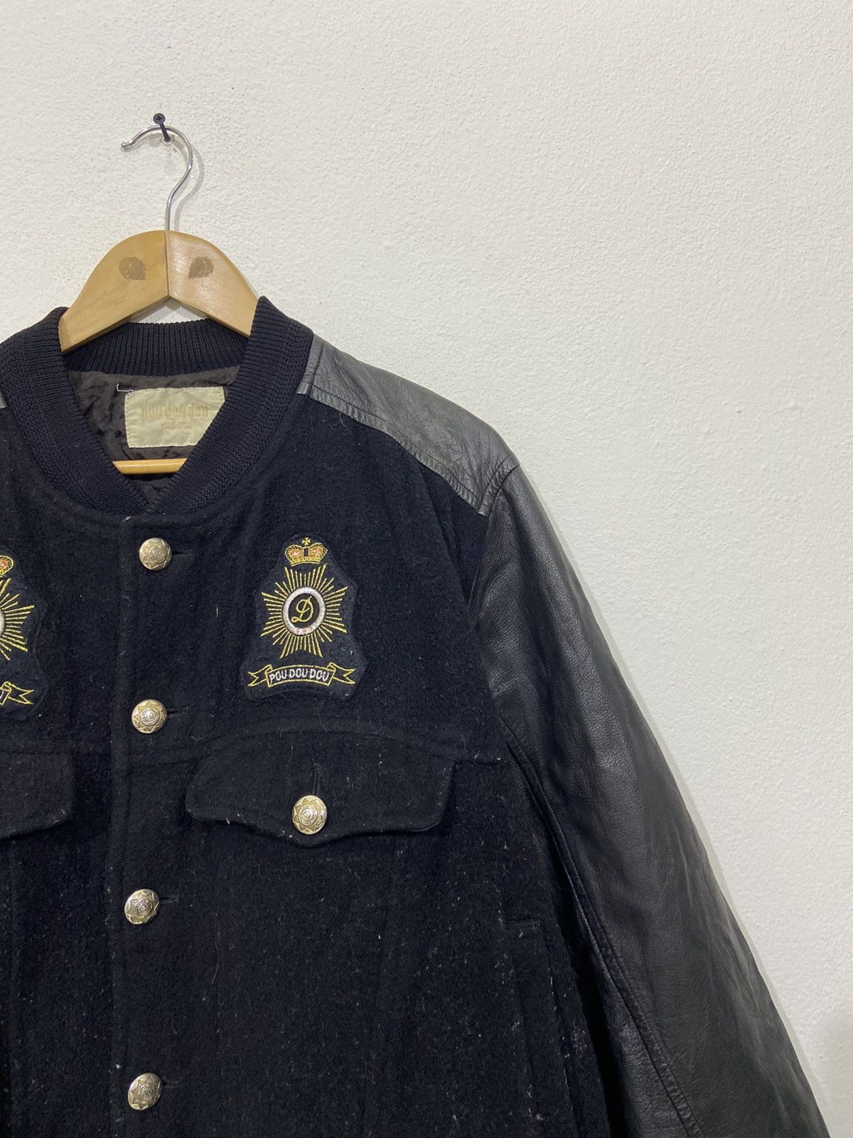 Vintage Vintage Japanese Pou Dou Dou Leather Wool Varsity Jacket Size US L / EU 52-54 / 3 - 4 Thumbnail