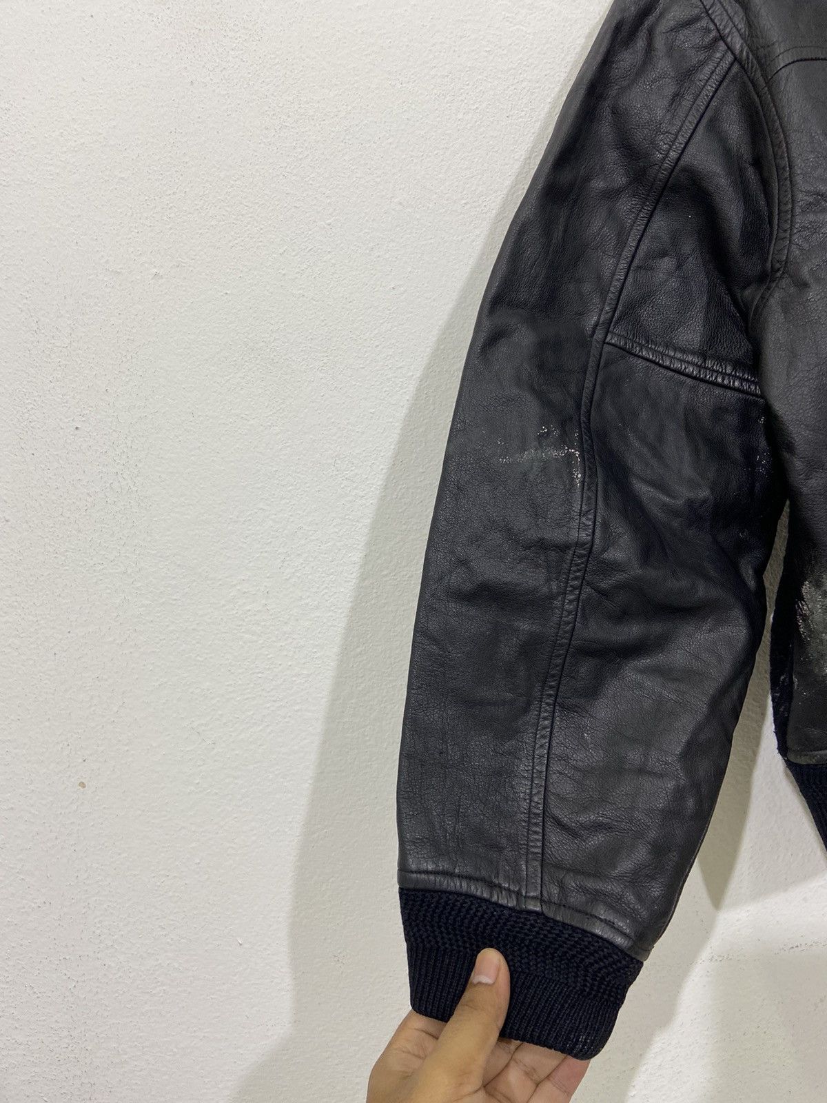 Vintage Vintage Japanese Pou Dou Dou Leather Wool Varsity Jacket Size US L / EU 52-54 / 3 - 6 Thumbnail