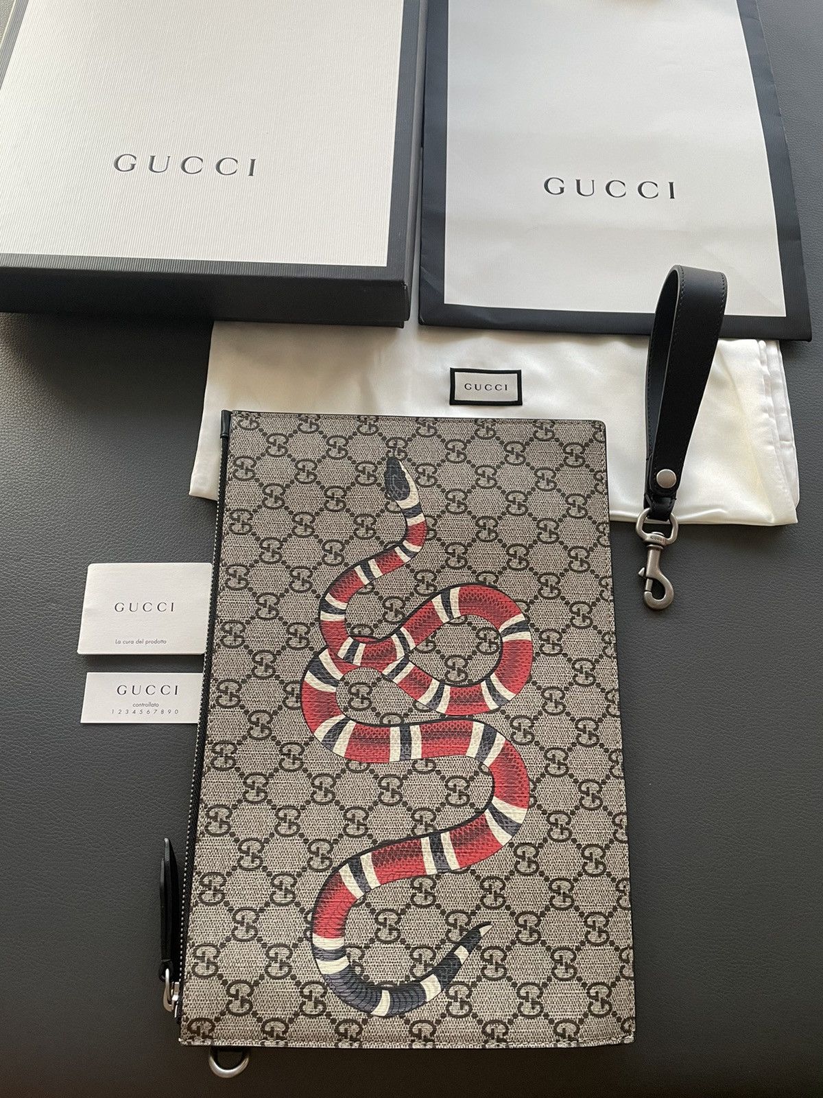Gucci Limited Super Rare Brand New King Snake GG Pouch Clutch Bag Size ONE SIZE - 3 Thumbnail