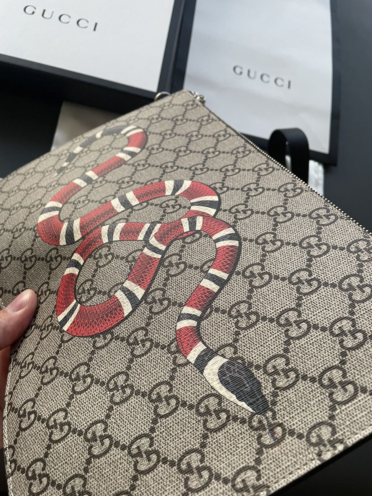Gucci Limited Super Rare Brand New King Snake GG Pouch Clutch Bag Size ONE SIZE - 24 Thumbnail
