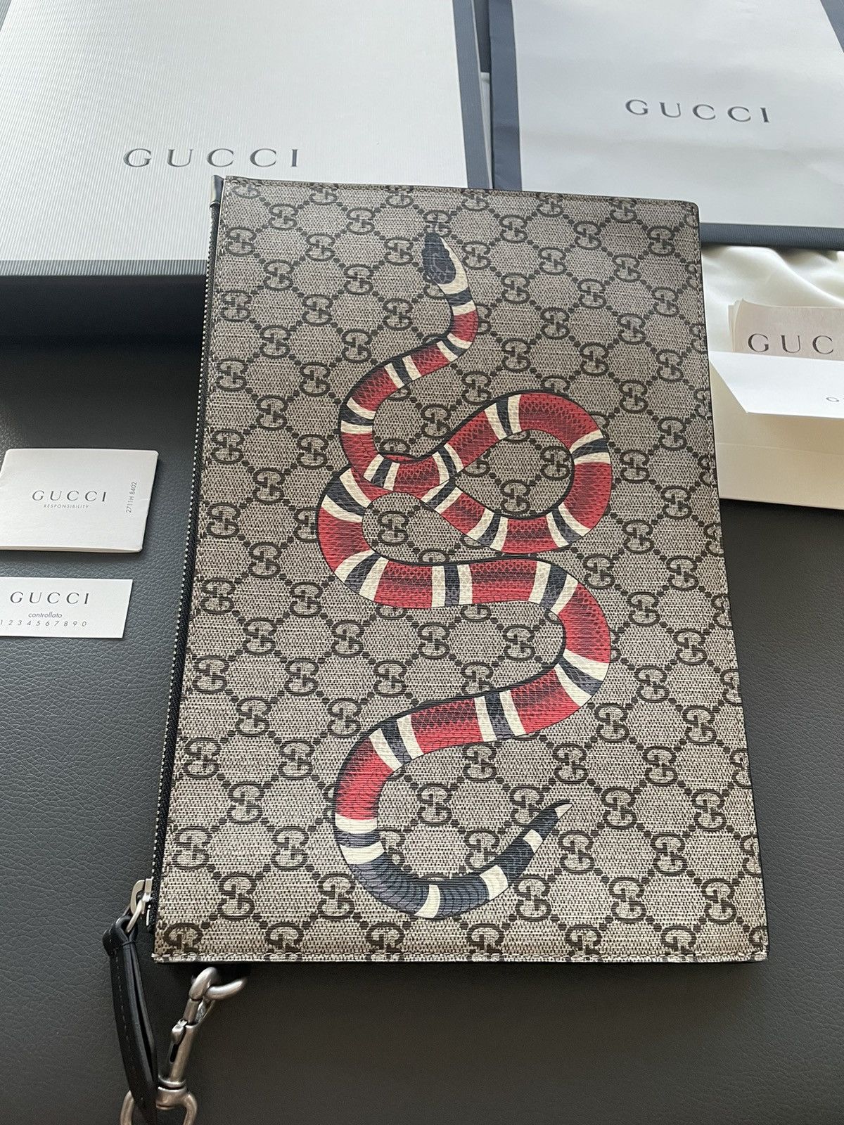 Gucci Limited Super Rare Brand New King Snake GG Pouch Clutch Bag Size ONE SIZE - 10 Thumbnail