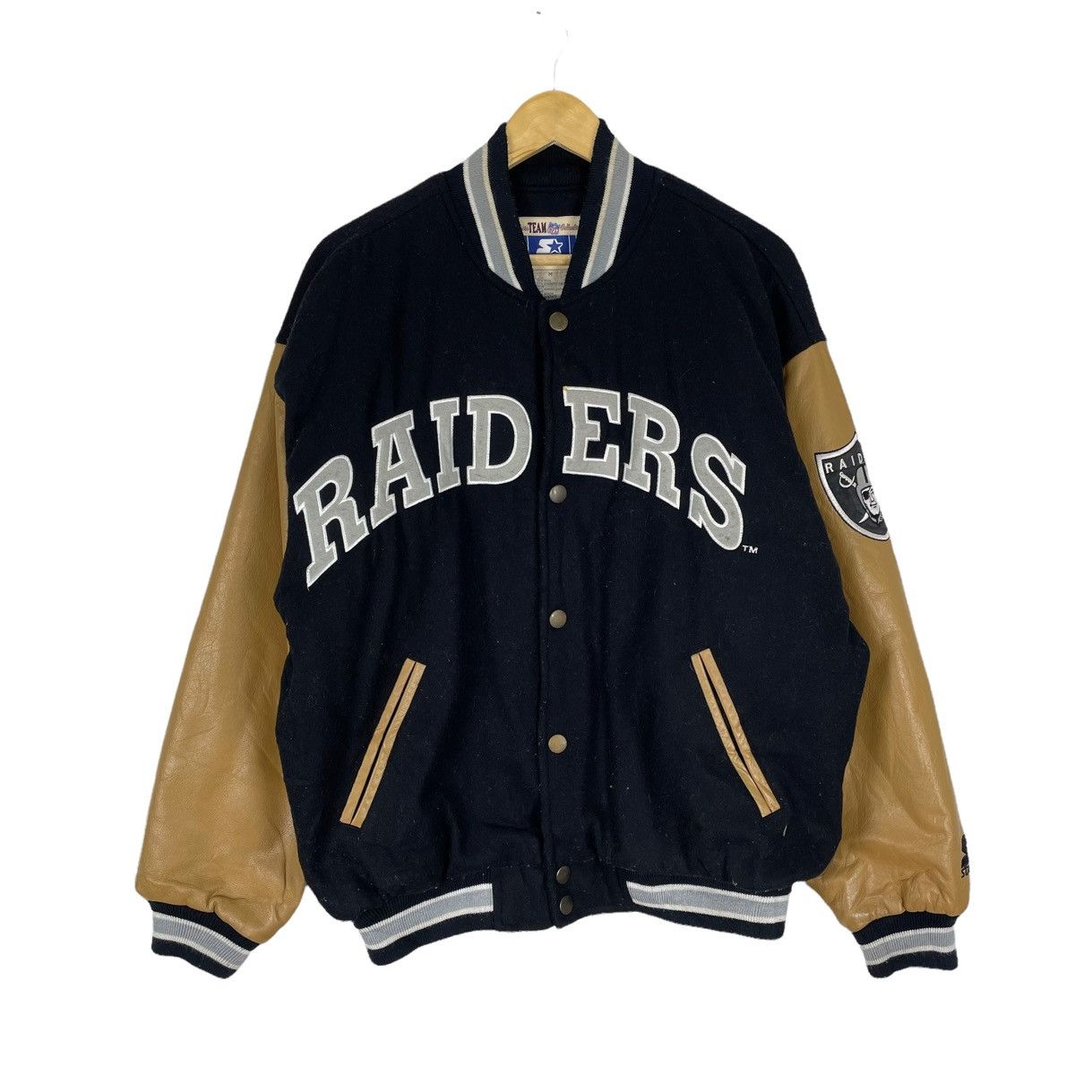 Starter ☀️LAS VEGAS RAIDERS VARSITY LEATHER JACKET Size US M / EU 48-50 / 2 - 1 Thumbnail