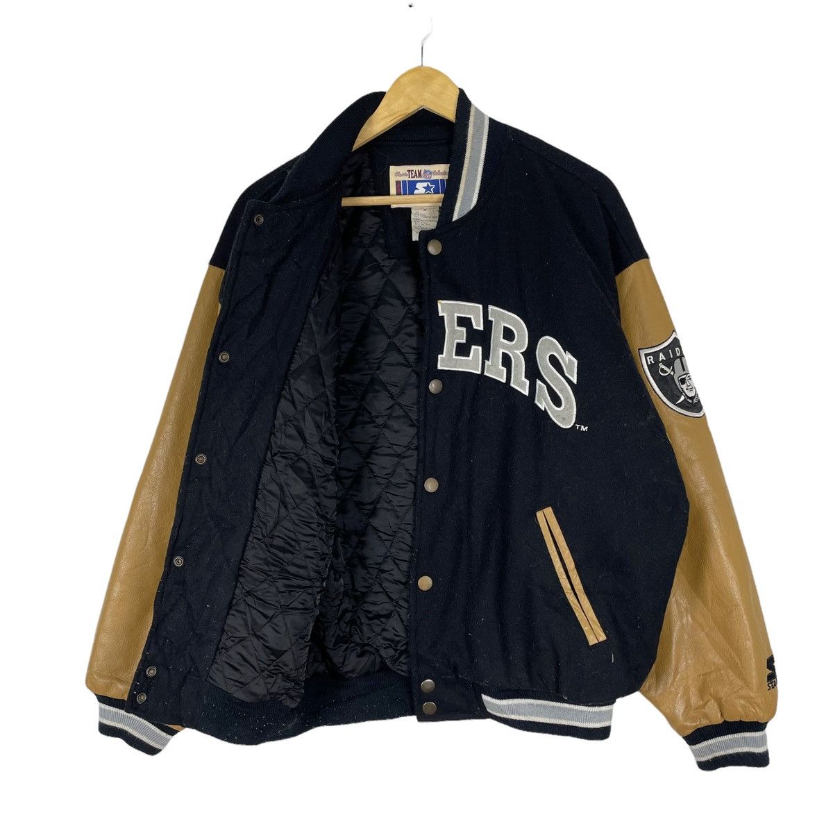 Starter ☀️LAS VEGAS RAIDERS VARSITY LEATHER JACKET Size US M / EU 48-50 / 2 - 9 Thumbnail