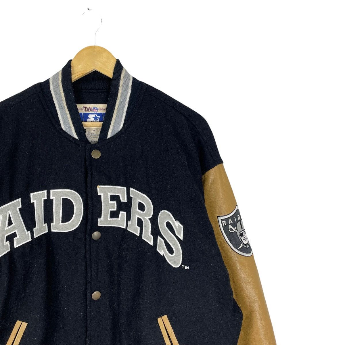 Starter ☀️LAS VEGAS RAIDERS VARSITY LEATHER JACKET Size US M / EU 48-50 / 2 - 3 Thumbnail