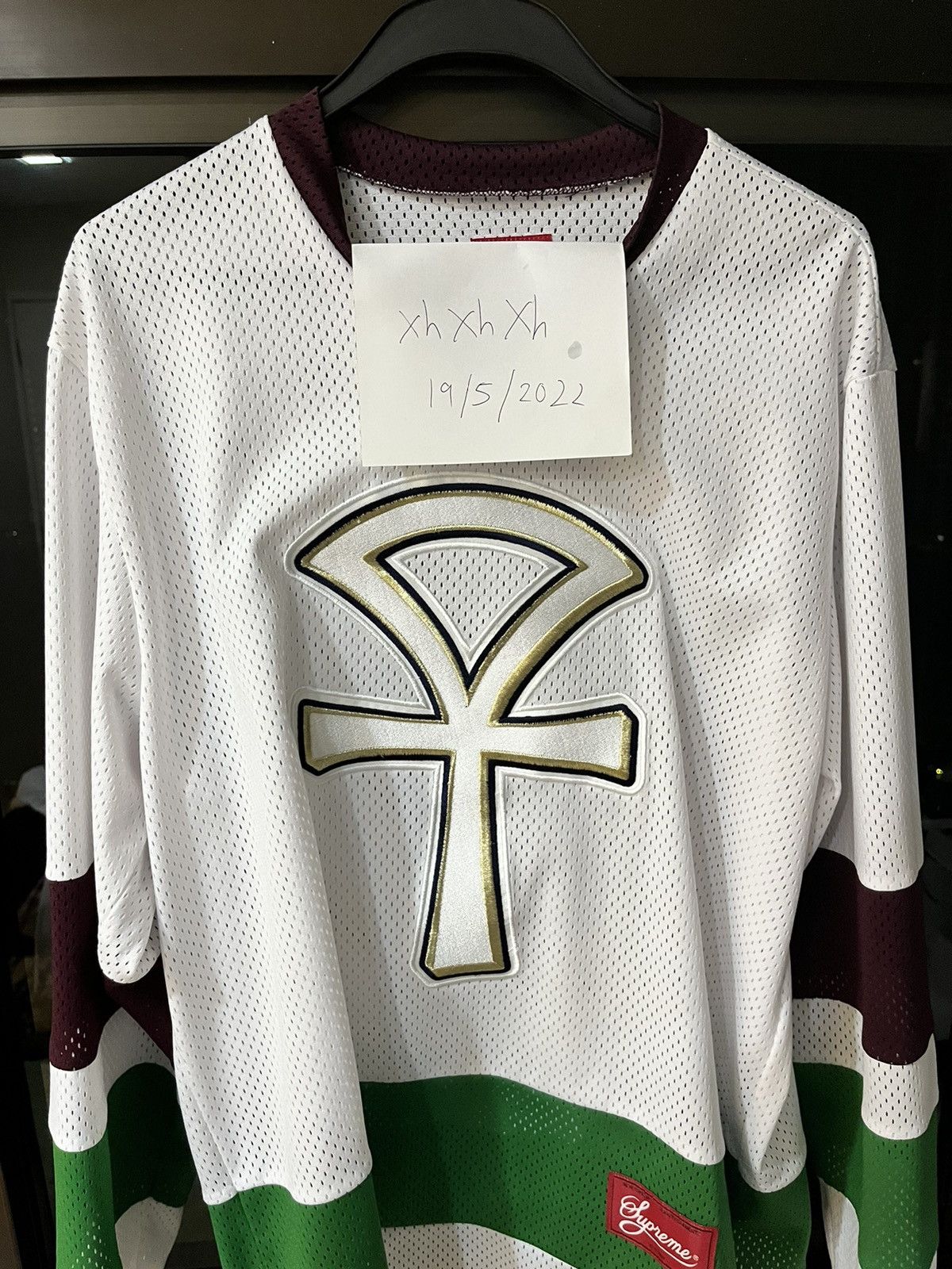 SUPREME ANKH HOCKEY JERSEY SZ L PINK