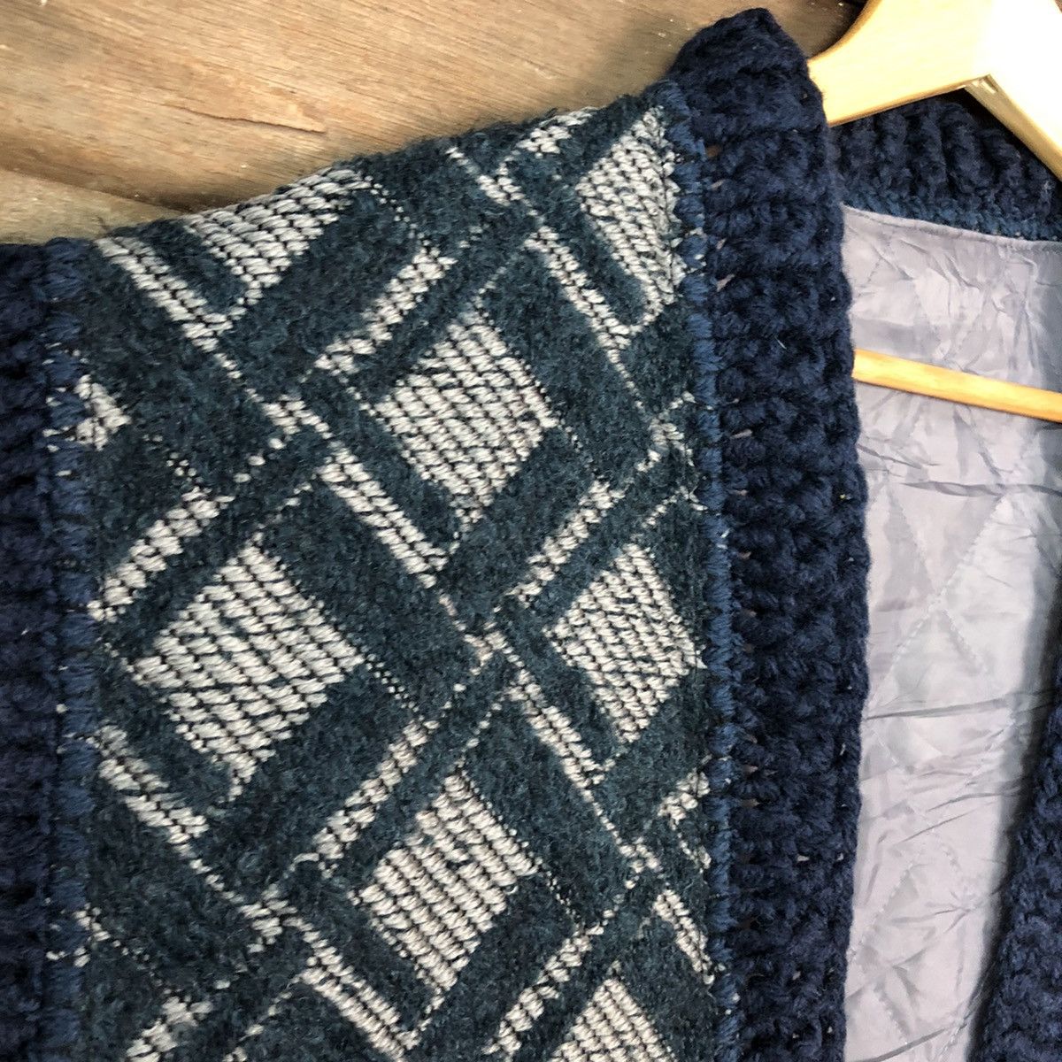 Aran Isles Knitwear × Japanese Brand Japanese Brand diamond Vest Green knitwear #6802 Size US L / EU 52-54 / 3 - 6 Thumbnail