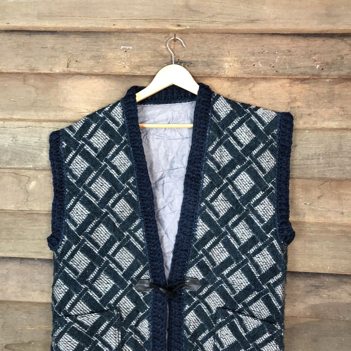 Aran Isles Knitwear × Japanese Brand Japanese Brand diamond Vest Green knitwear #6802 Size US L / EU 52-54 / 3 - 2 Thumbnail