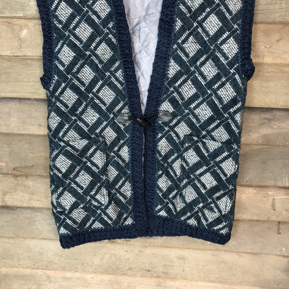 Aran Isles Knitwear × Japanese Brand Japanese Brand diamond Vest Green knitwear #6802 Size US L / EU 52-54 / 3 - 3 Thumbnail