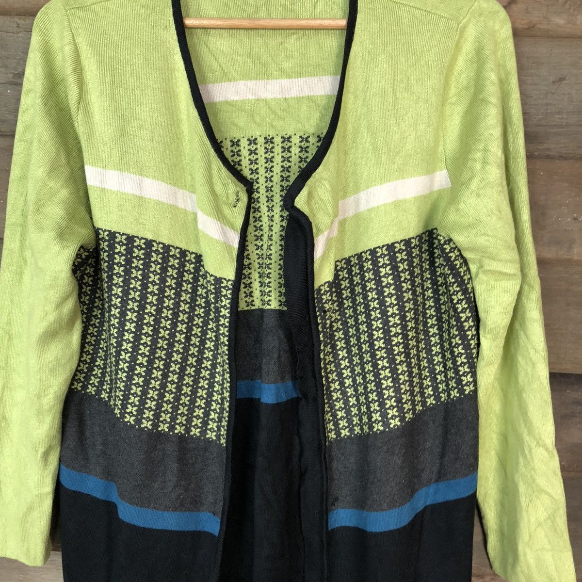 Japanese Brand Japanese Brand Patterned Cardigans knitwear #6804 Size US L / EU 52-54 / 3 - 7 Thumbnail