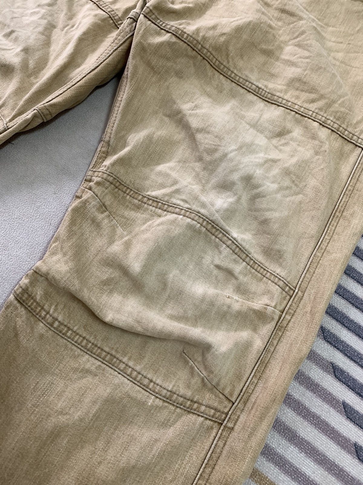 Japanese Brand PNB Nation Clothing double knees natural faded Size US 34 / EU 50 - 7 Thumbnail