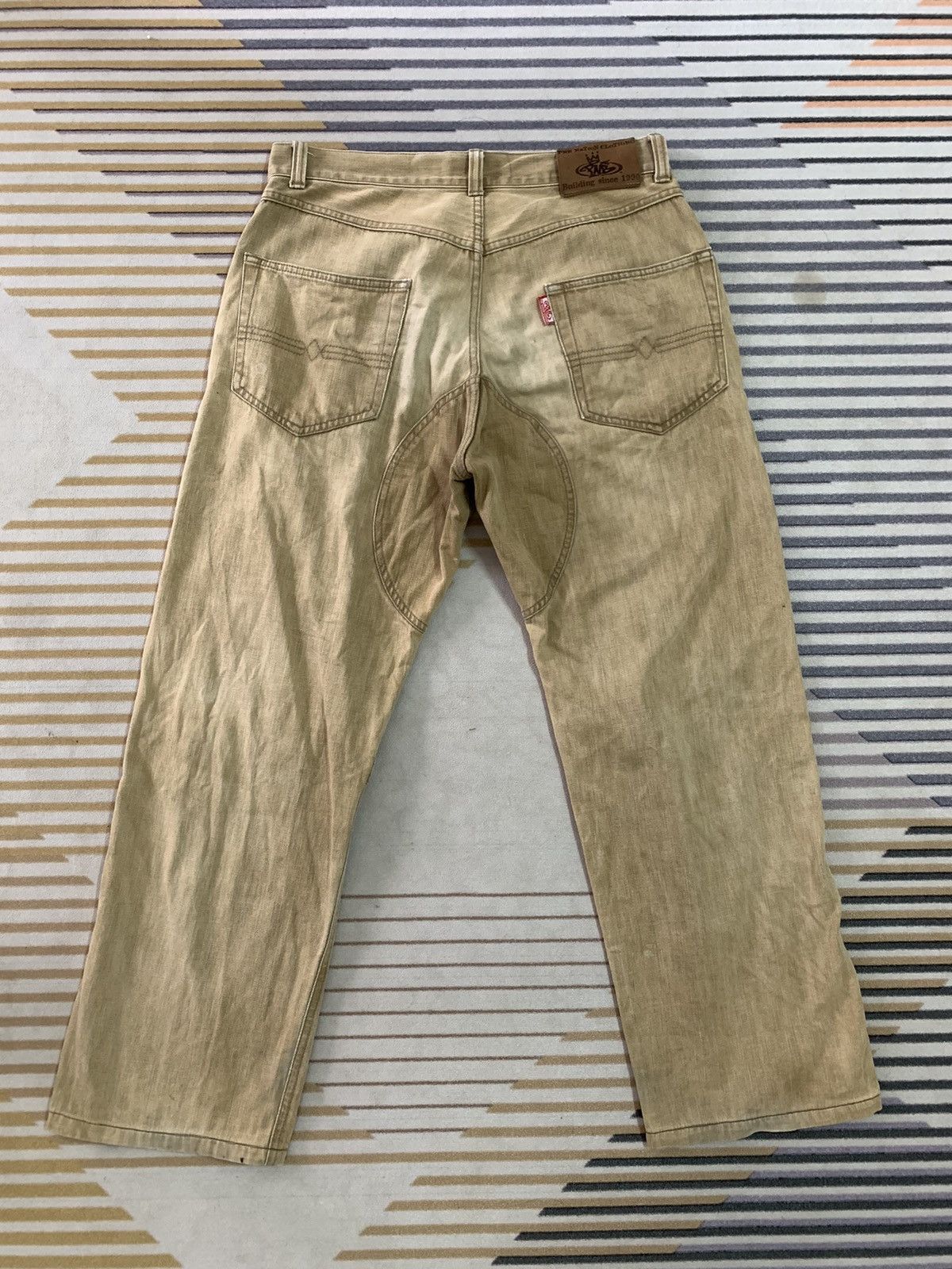 Japanese Brand PNB Nation Clothing double knees natural faded Size US 34 / EU 50 - 2 Thumbnail