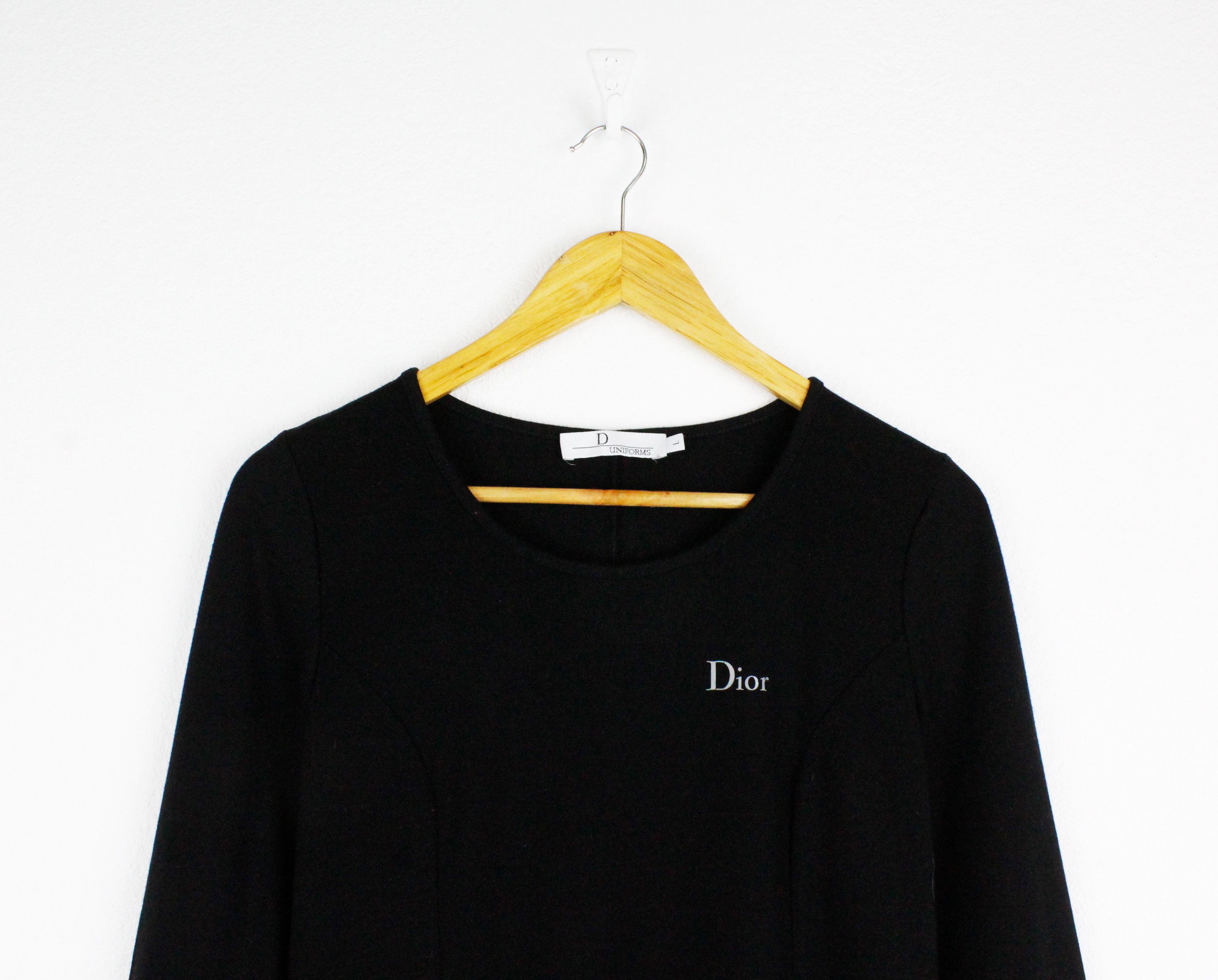 Christian Dior Monsieur × Dior Wmns Dior Uniforms Logo Black Flared Blouse Top Size L / US 10 / IT 46 - 2 Thumbnail