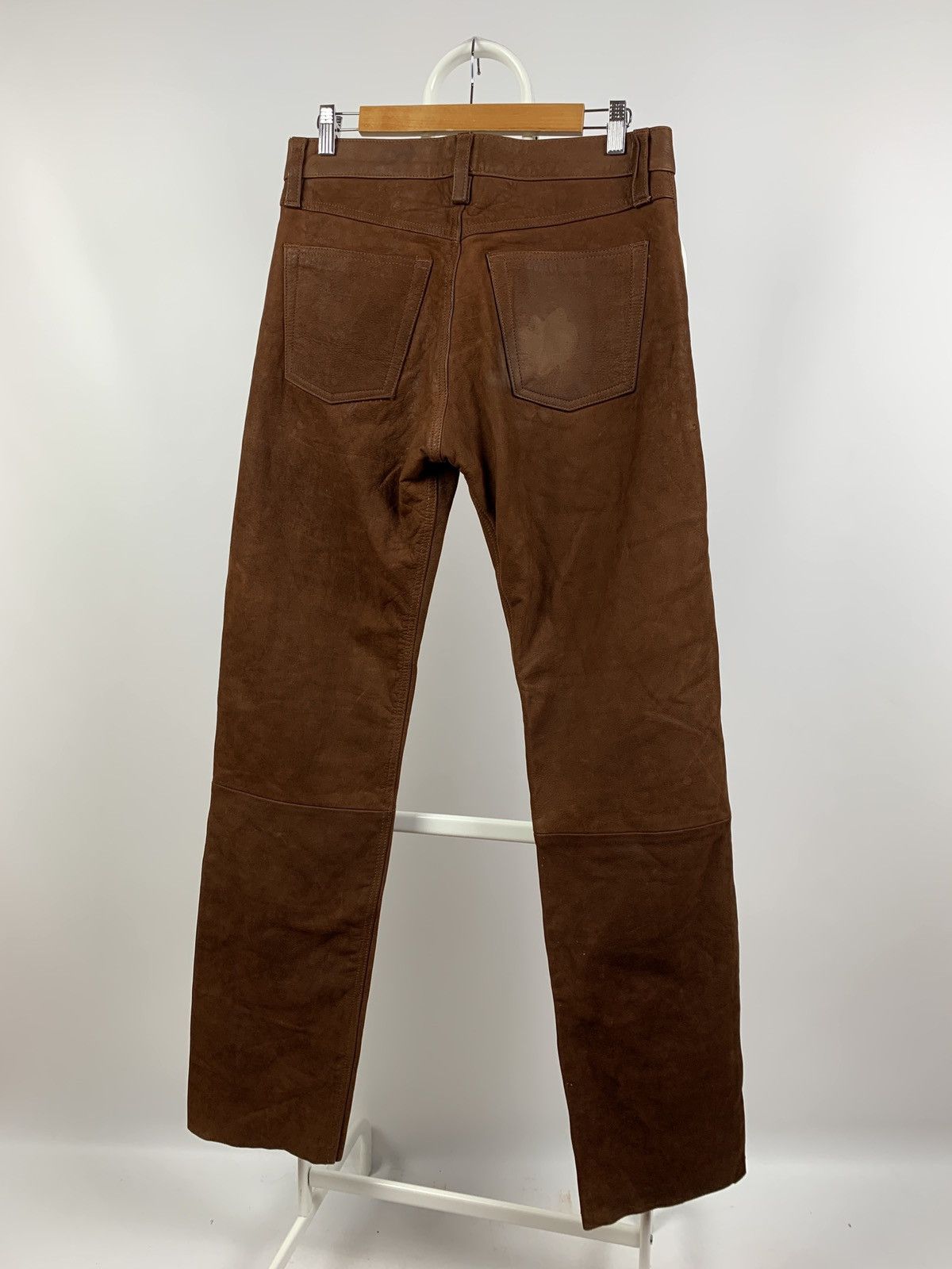 Genuine Leather Vintage Genuine Leather Brown Biker Pants Travis Scott Style Size US 32 / EU 48 - 7 Thumbnail