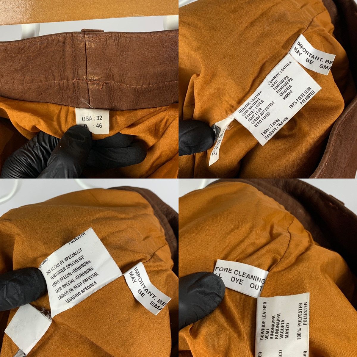 Genuine Leather Vintage Genuine Leather Brown Biker Pants Travis Scott Style Size US 32 / EU 48 - 24 Thumbnail