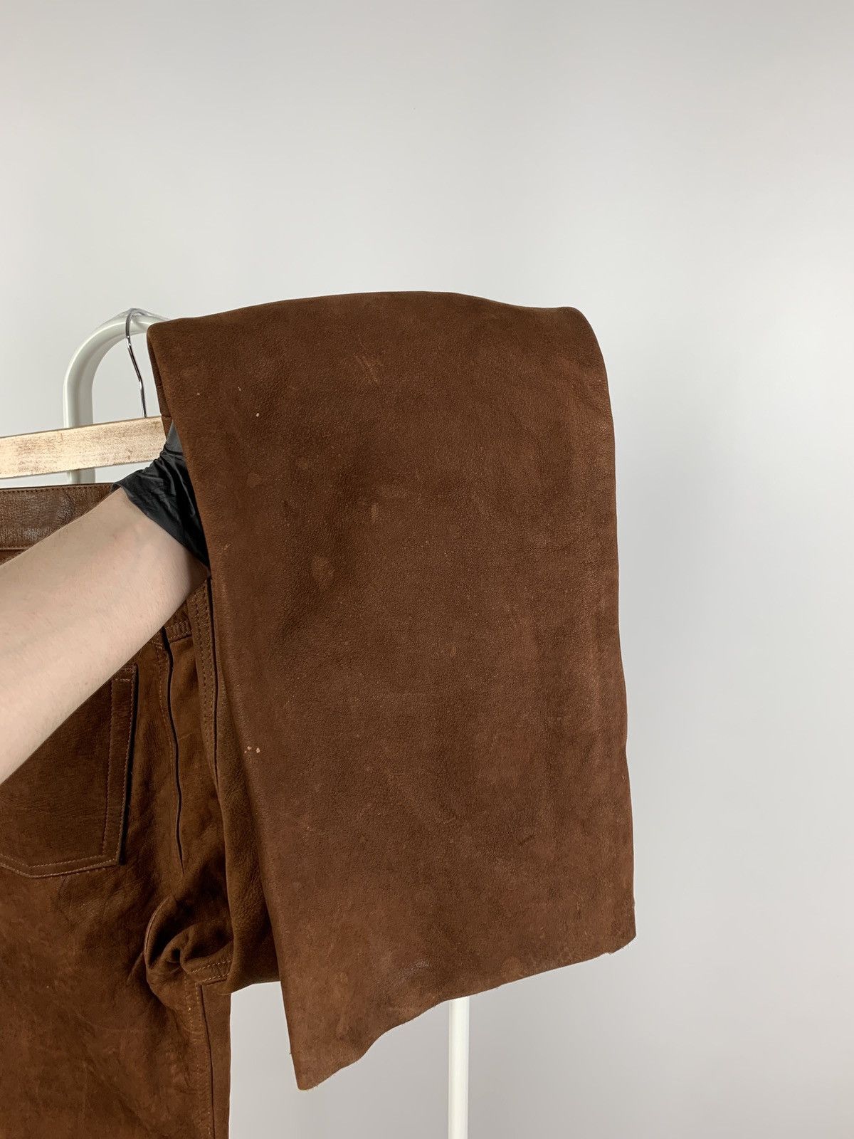 Genuine Leather Vintage Genuine Leather Brown Biker Pants Travis Scott Style Size US 32 / EU 48 - 22 Thumbnail