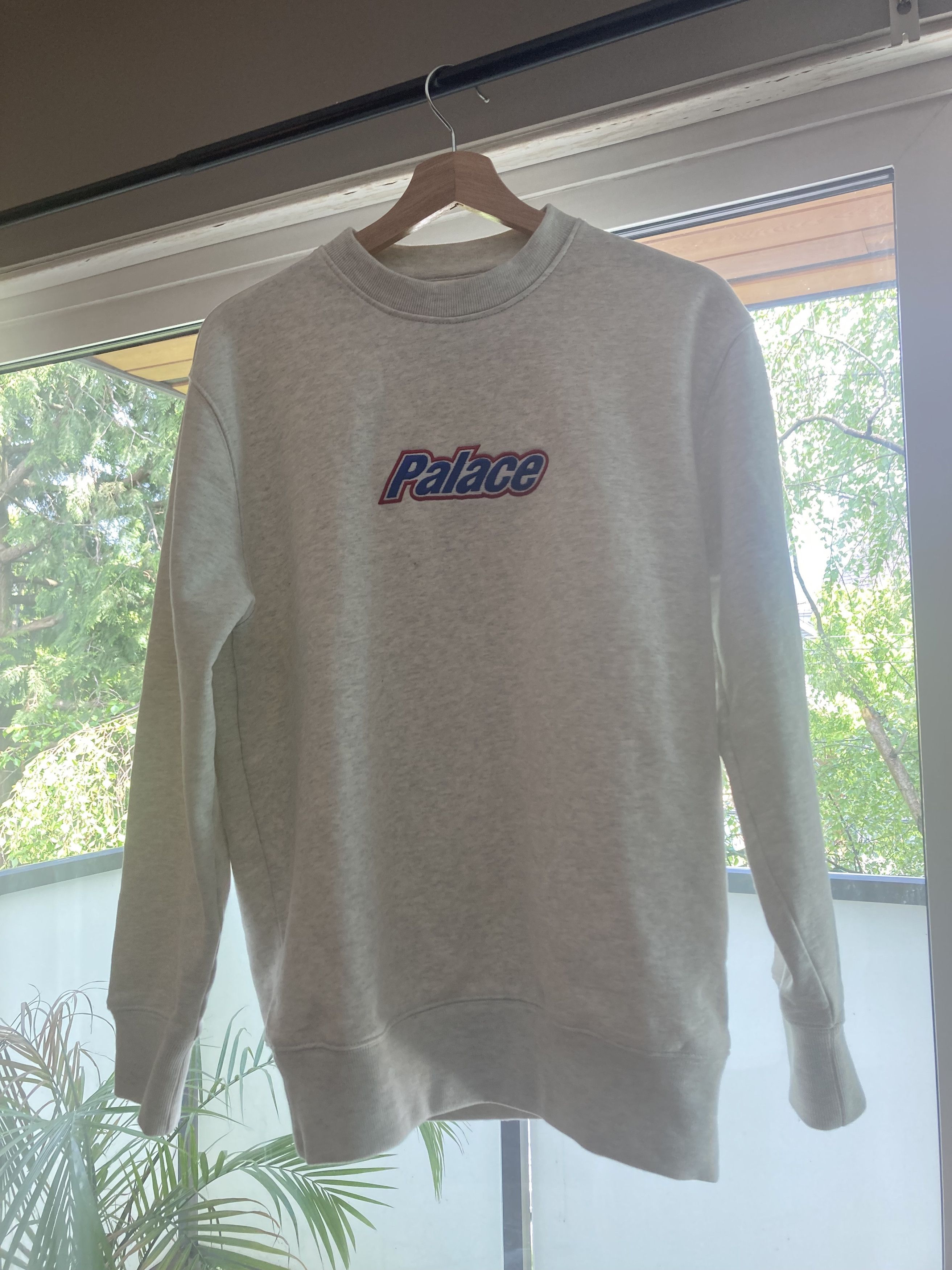 Palace Current Crew Light Grey Marl | Grailed