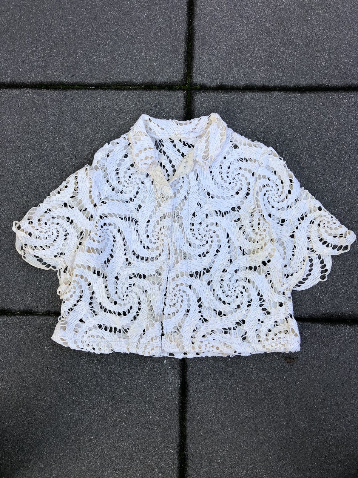Handmade Handmade custom Lace Crochet camp collar shirt Size US L / EU 52-54 / 3 - 2 Thumbnail