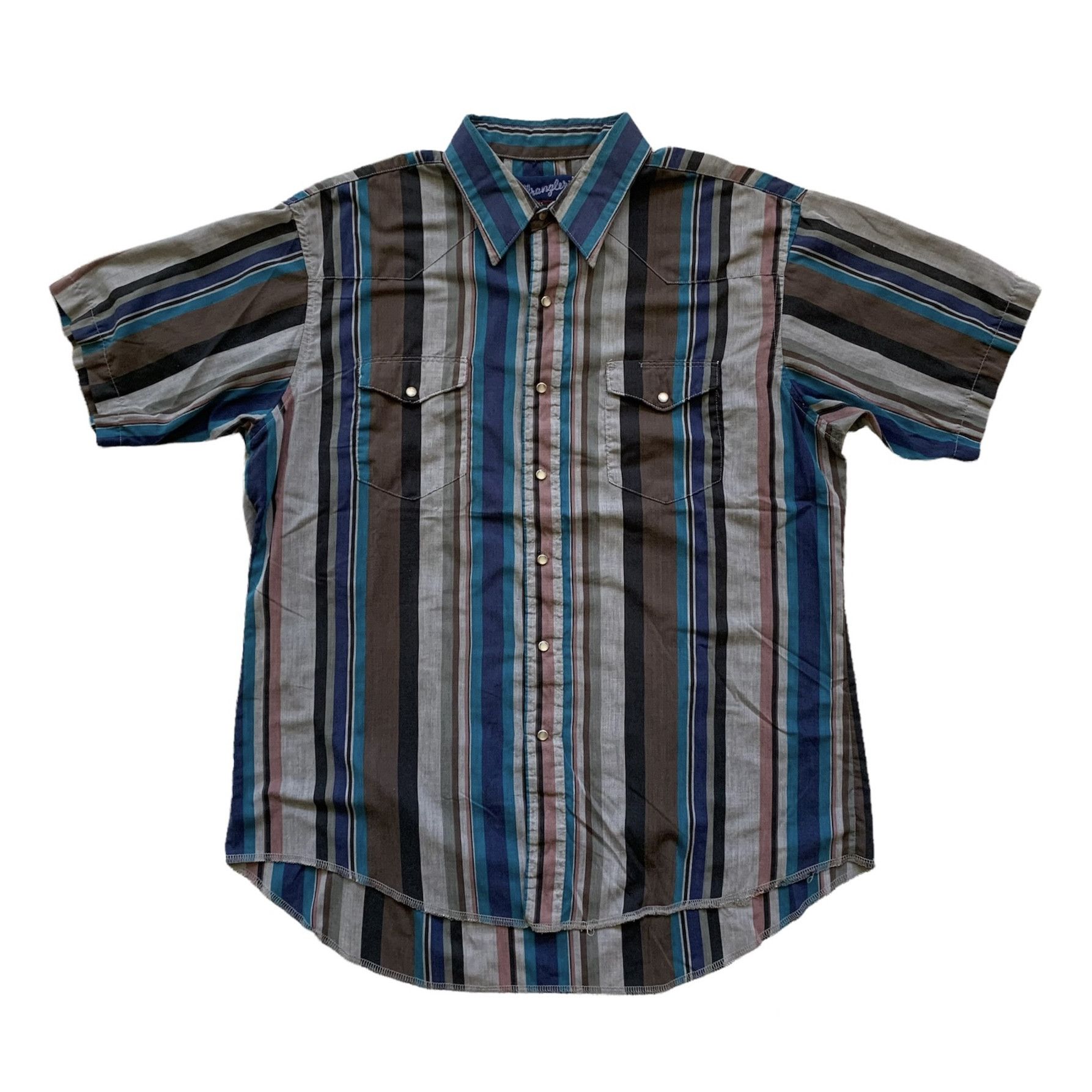 Vintage 90s Wrangler Pearl Snap Western Button Up Shirt XL